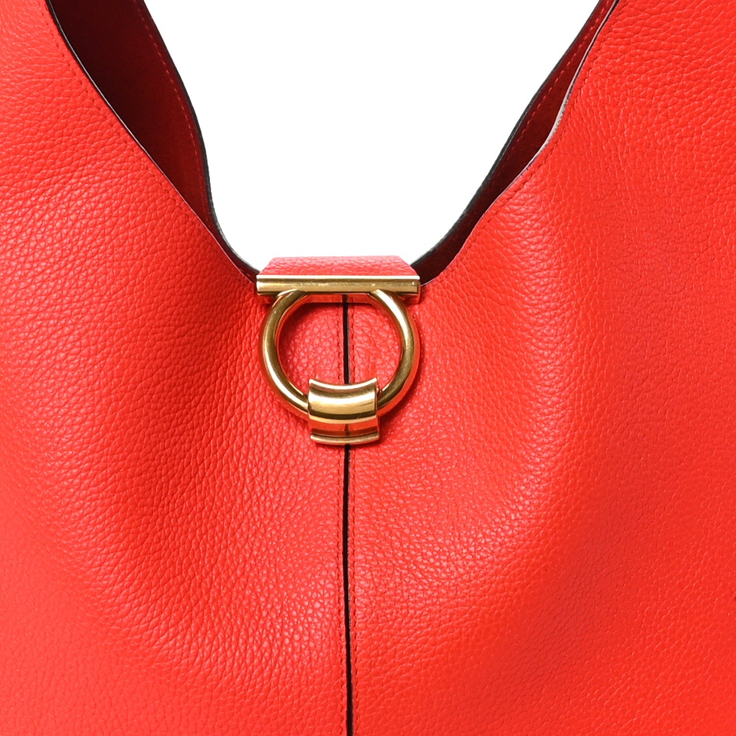 Calfskin Gancini Margot Hobot Candy Apple Red