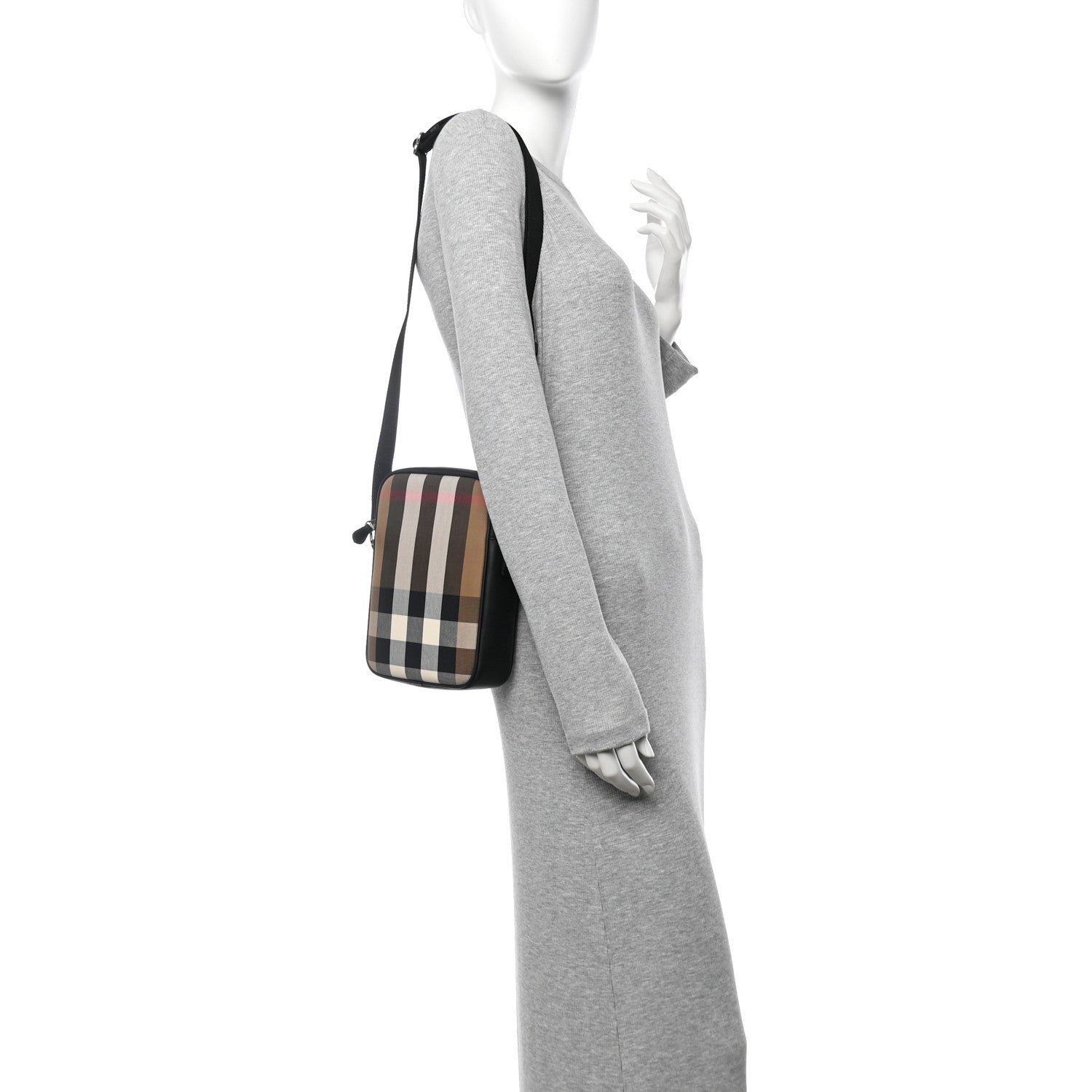 Canvas Super Exploded Check Vertical Paddy Camera Bag Taupe Brown