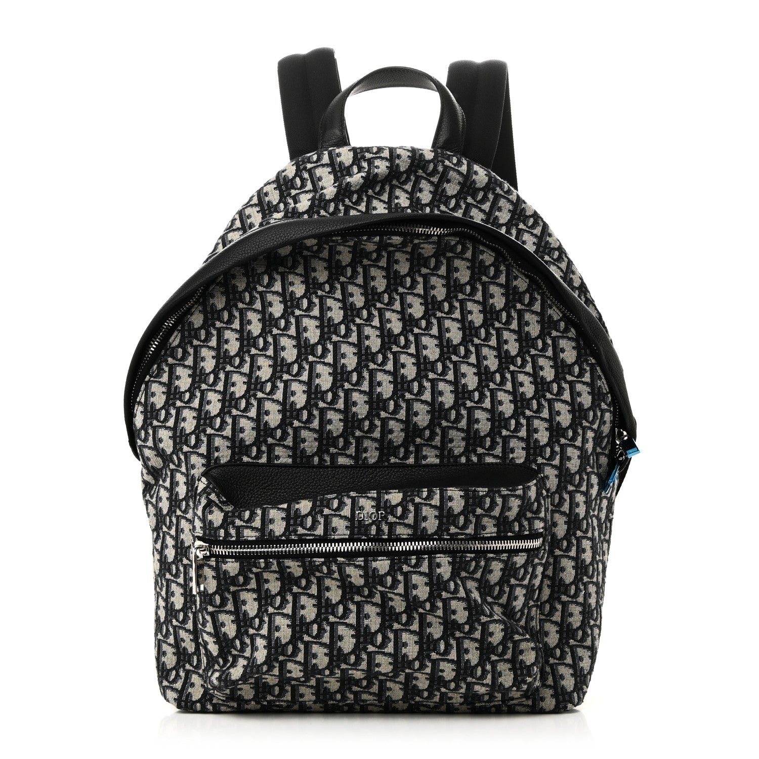 Oblique Calfskin Rider Backpack Beige Black