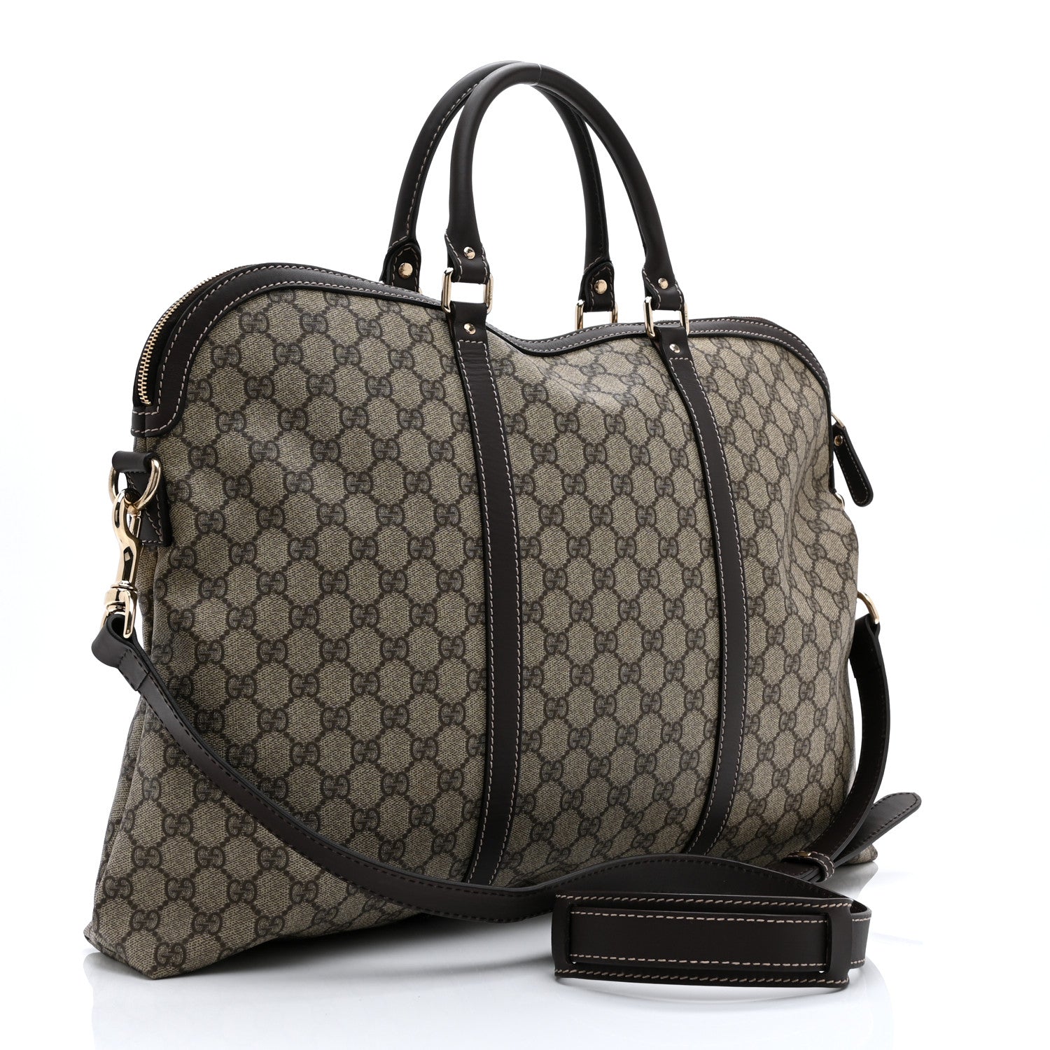 GG Plus Monogram Travel Bag Dark Brown