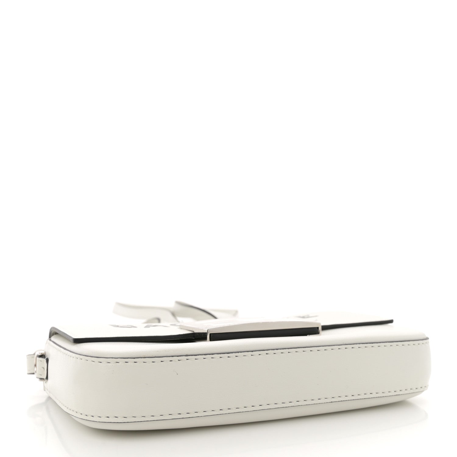 X MARC JACOBS Nappa Logo Phone Baguette White Black