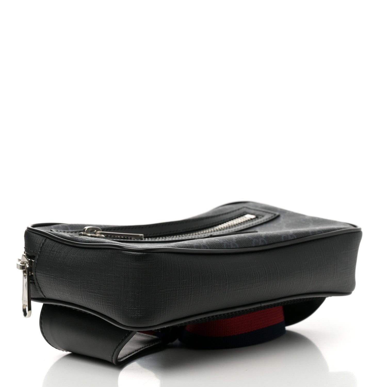 Soft GG Supreme Monogram Web Belt Bag Black Grey