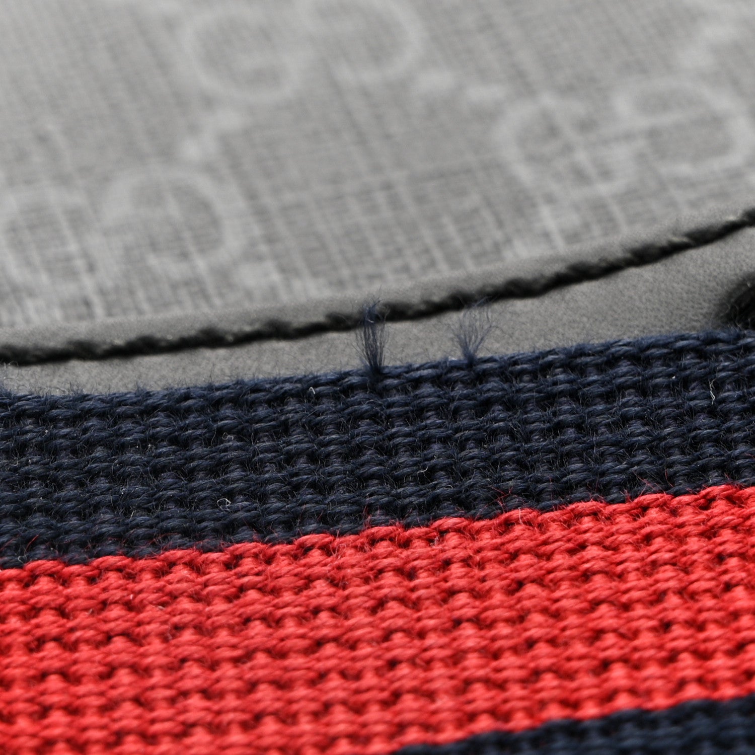 GG Supreme Monogram Appia Calfskin Web Flat Messenger Bag Black Grey