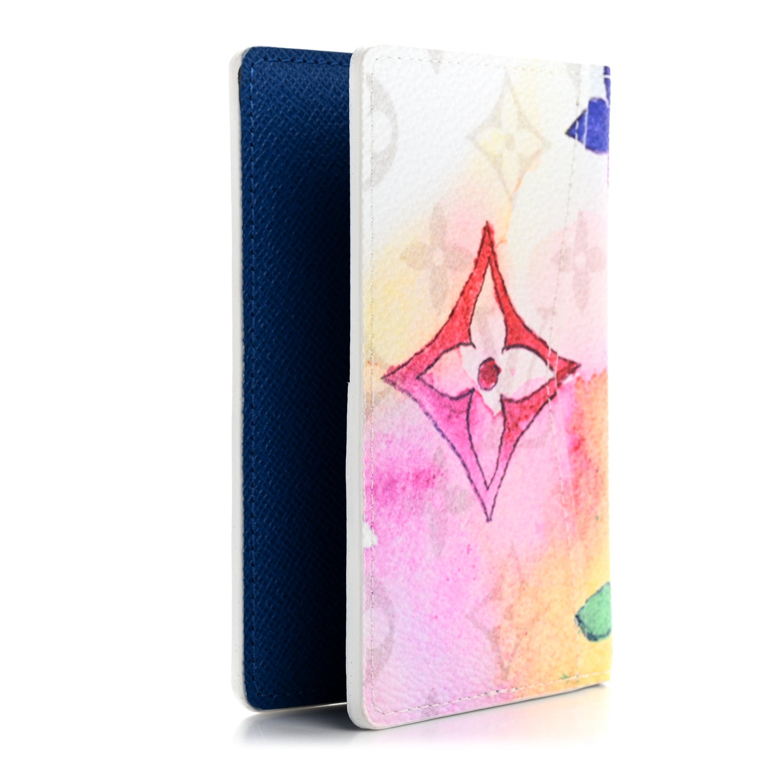 Monogram Watercolor Pocket Organizer NM Multicolor