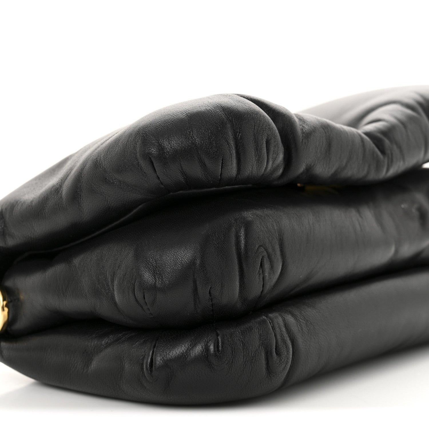 Shiny Nappa Lambskin Mini Goya Puffer Bag Black