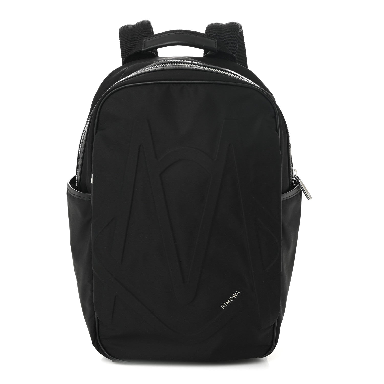 Nylon Calfskin Signature Backpack Black