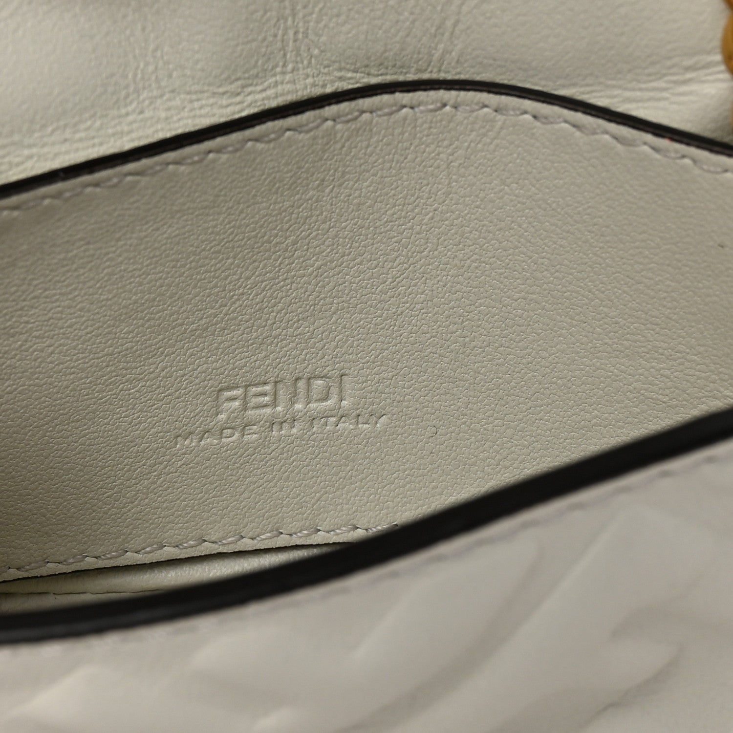 Nappa Matisse FF Embossed Nano Chain Baguette White