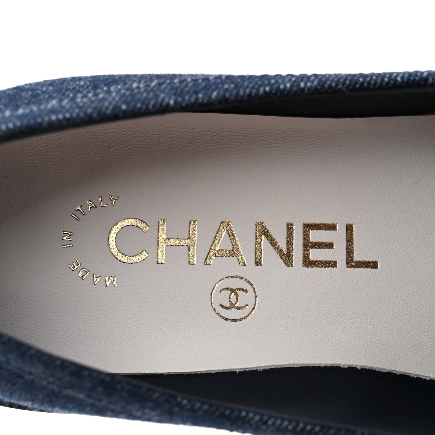 Denim CC Turnlock Loafers 36.5 Dark Blue