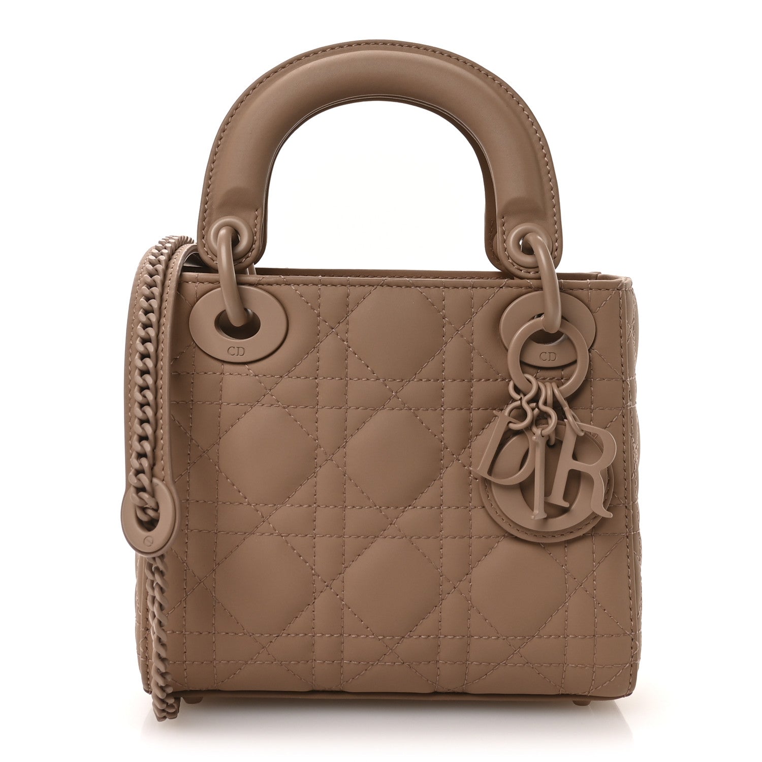 Ultra Matte Calfskin Cannage Mini Lady Dior Light Beige