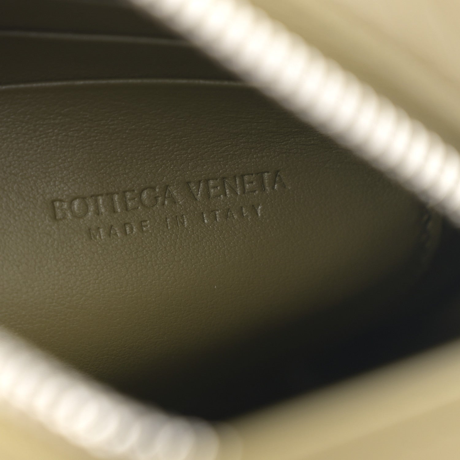 Calfskin Intrecciato Mini Cassette Phone Holder Crossbody Khaki