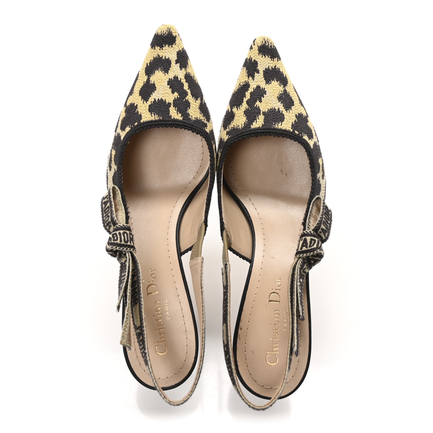 Mizza Cotton Ribbon Embroidered J'Adior Slingback 65mm Pumps 39 Beige