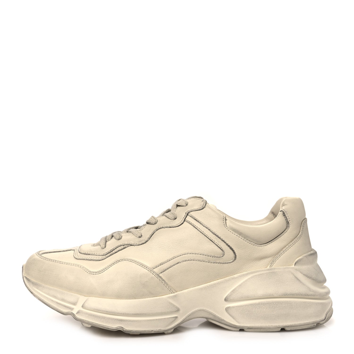 Soft Calfskin Mens Rhyton Sneakers 9 Ivory