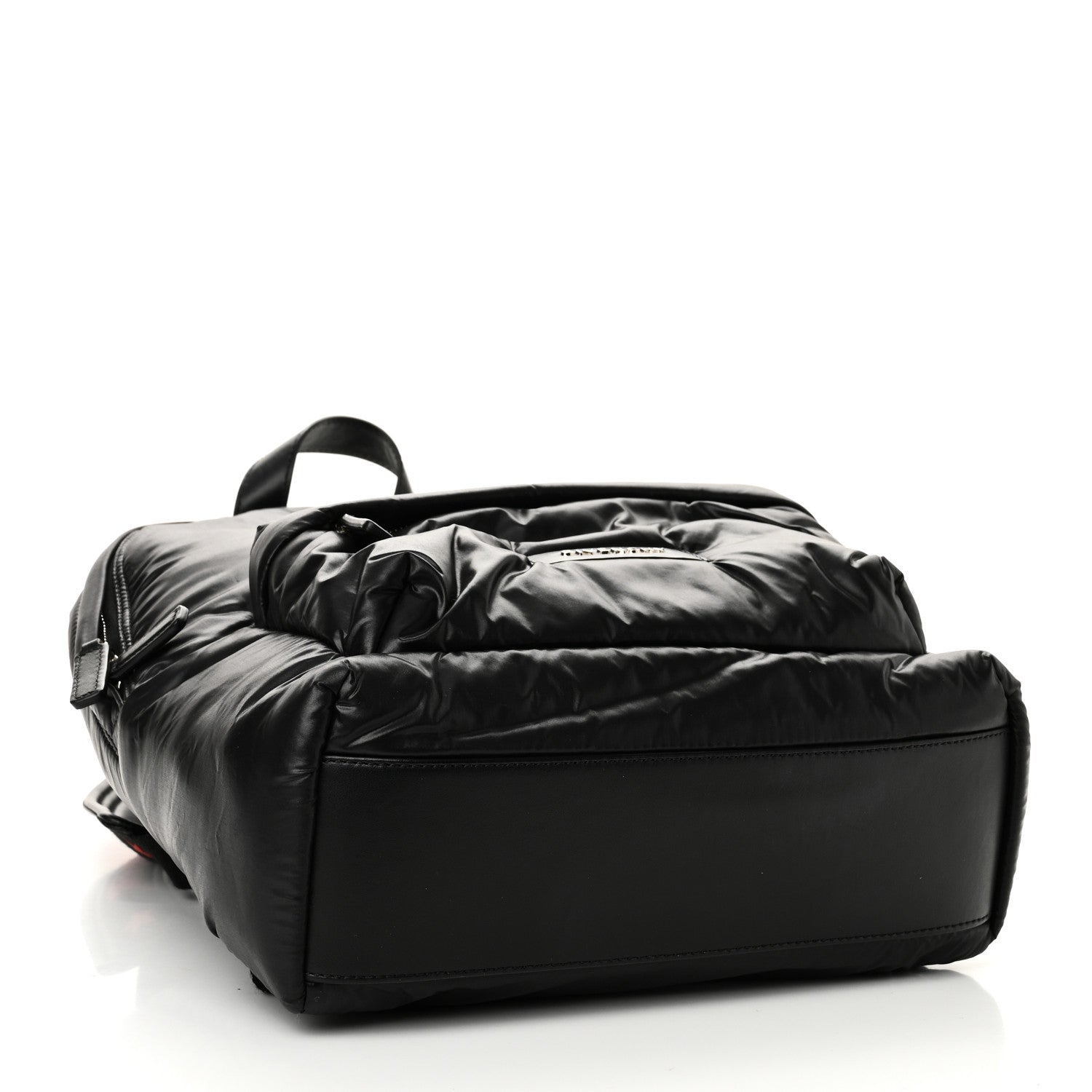 Padded Nylon Small Backpack Black Red