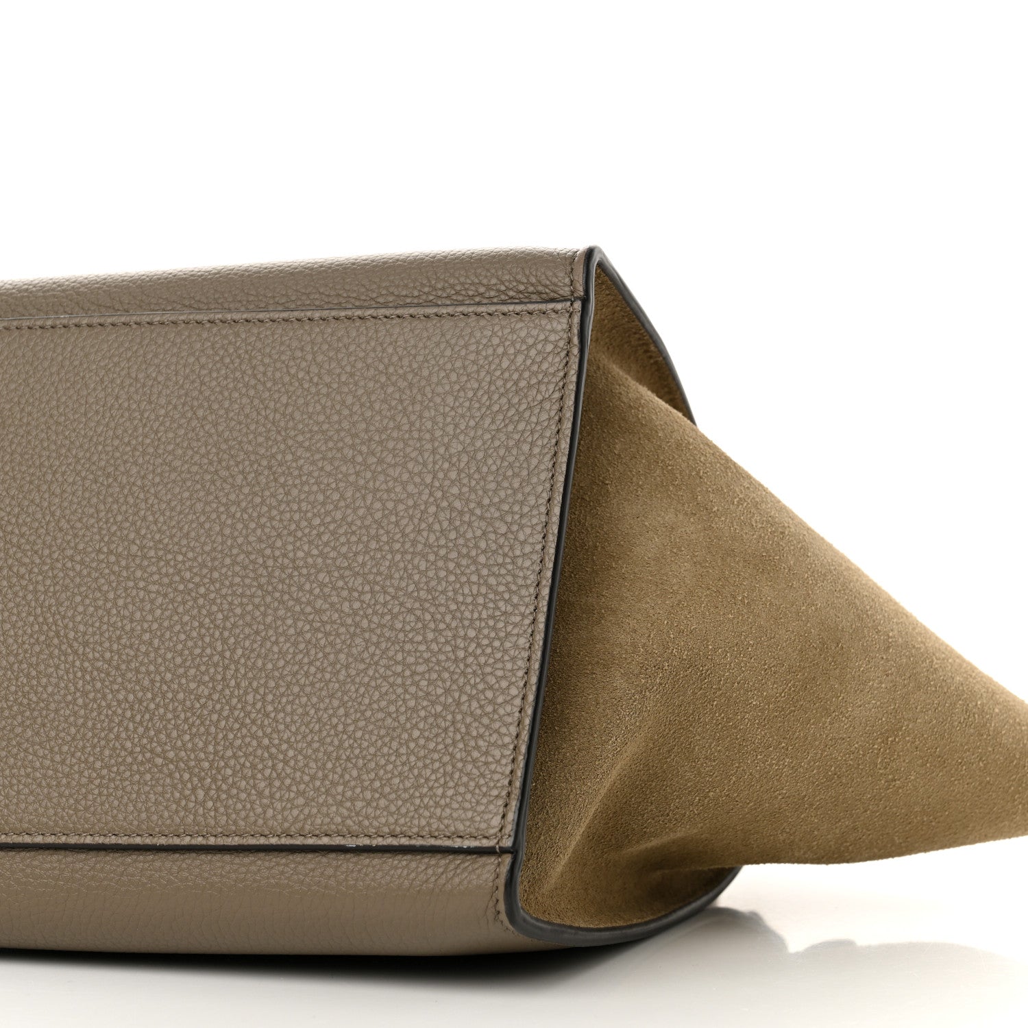 Drummed Calfskin Suede Medium Trapeze Dune