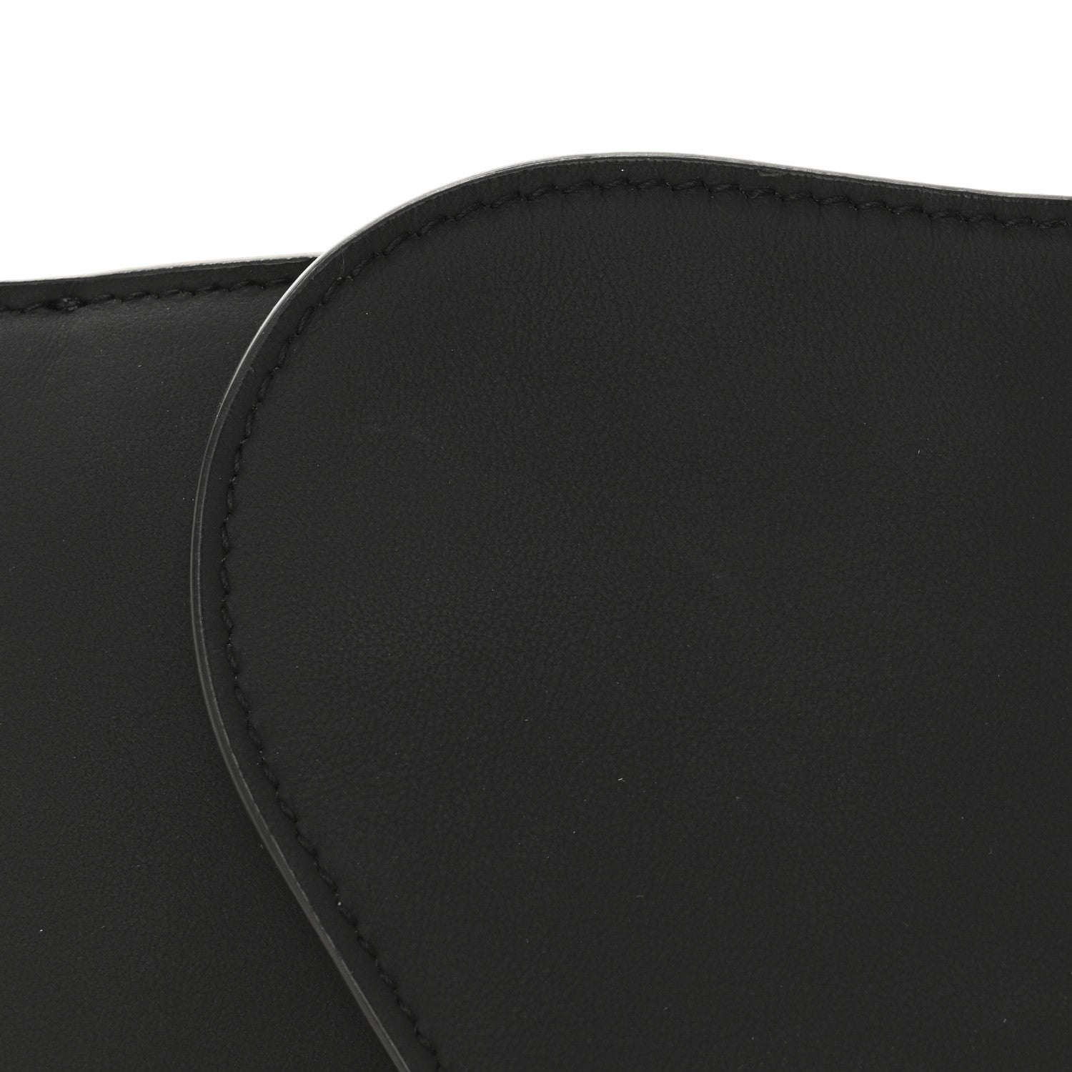 Ultra Matte Calfskin Saddle Chain Wallet Pouch Black