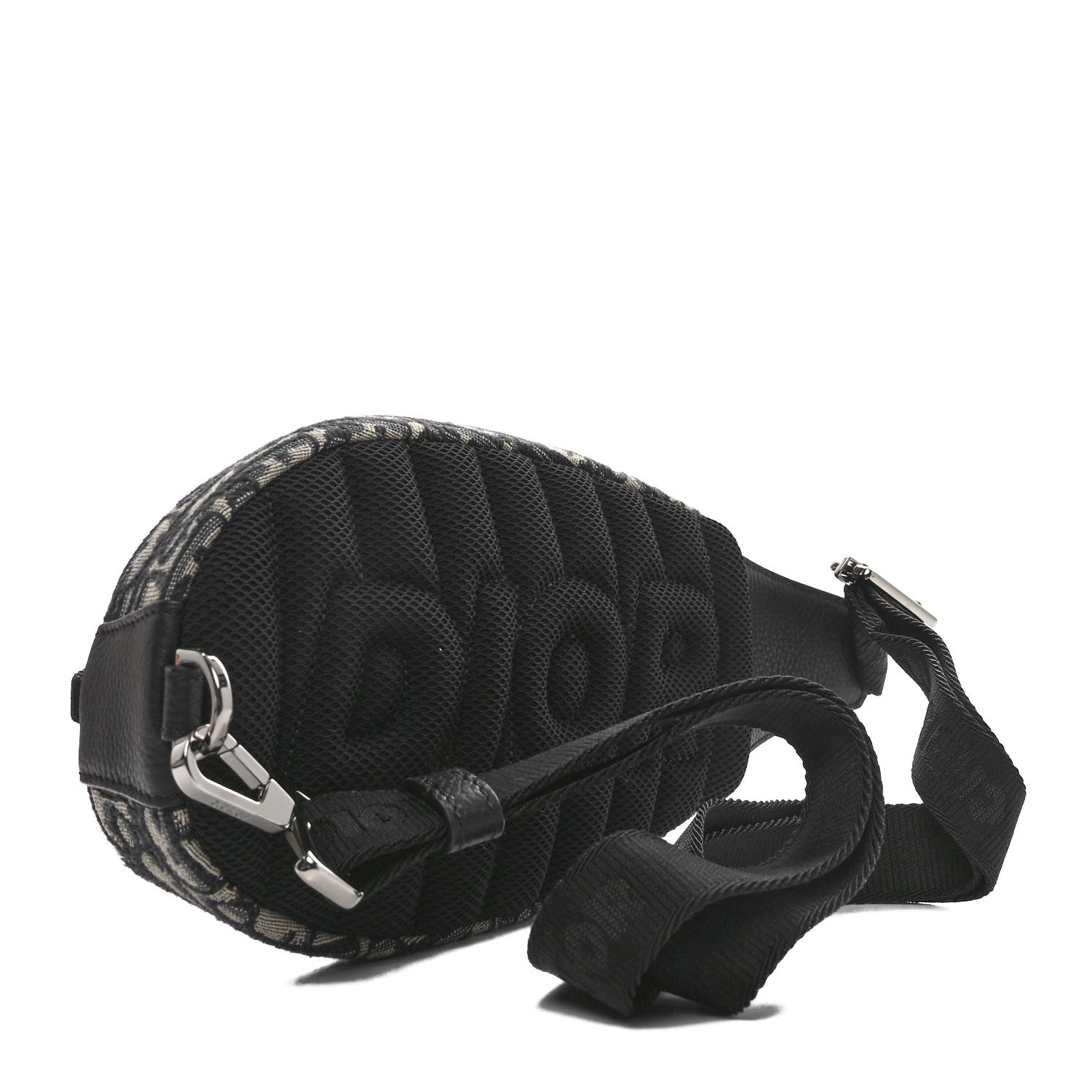 Grained Calfskin Oblique Scarab Sling Bag Blue Black