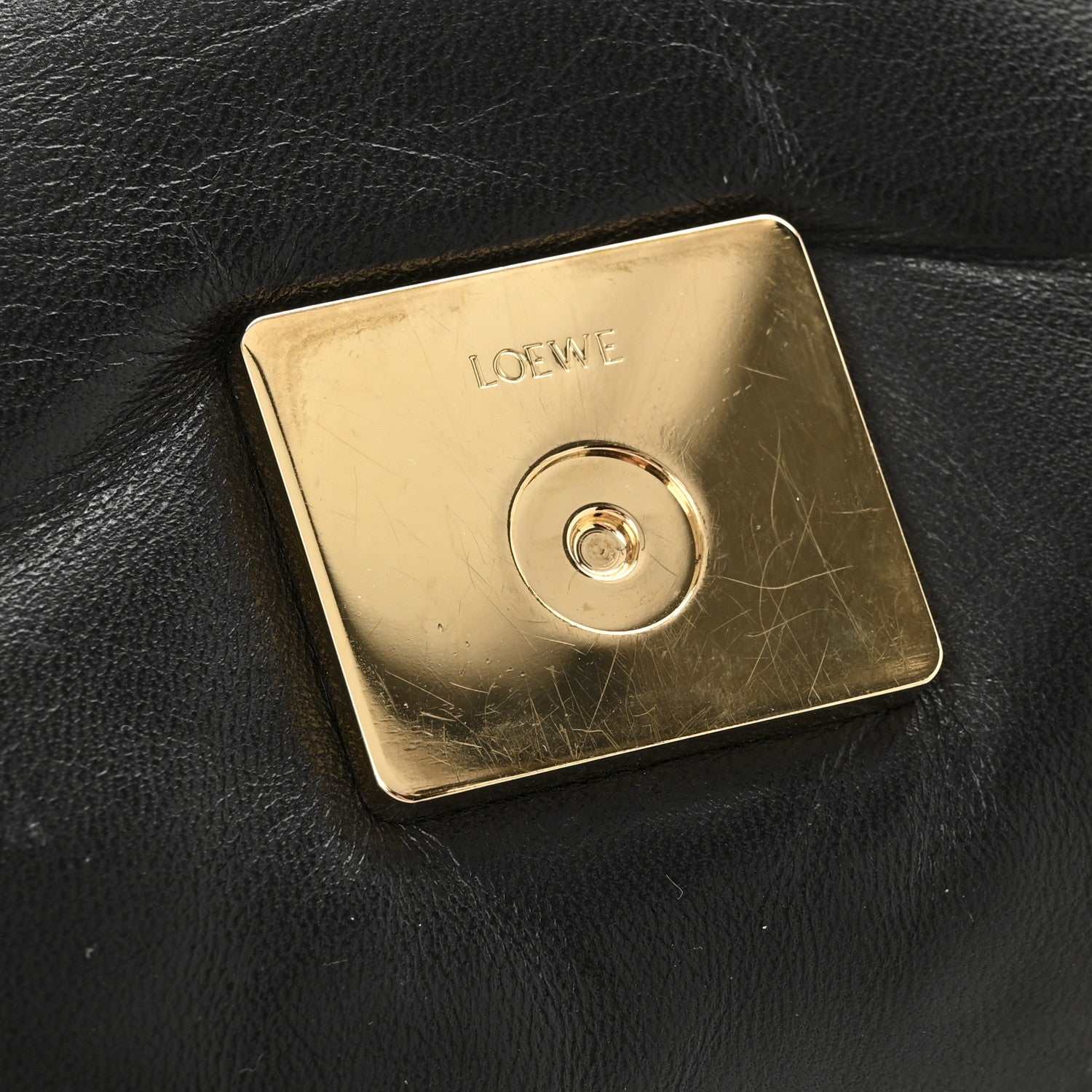 Shiny Nappa Lambskin Mini Goya Puffer Bag Black