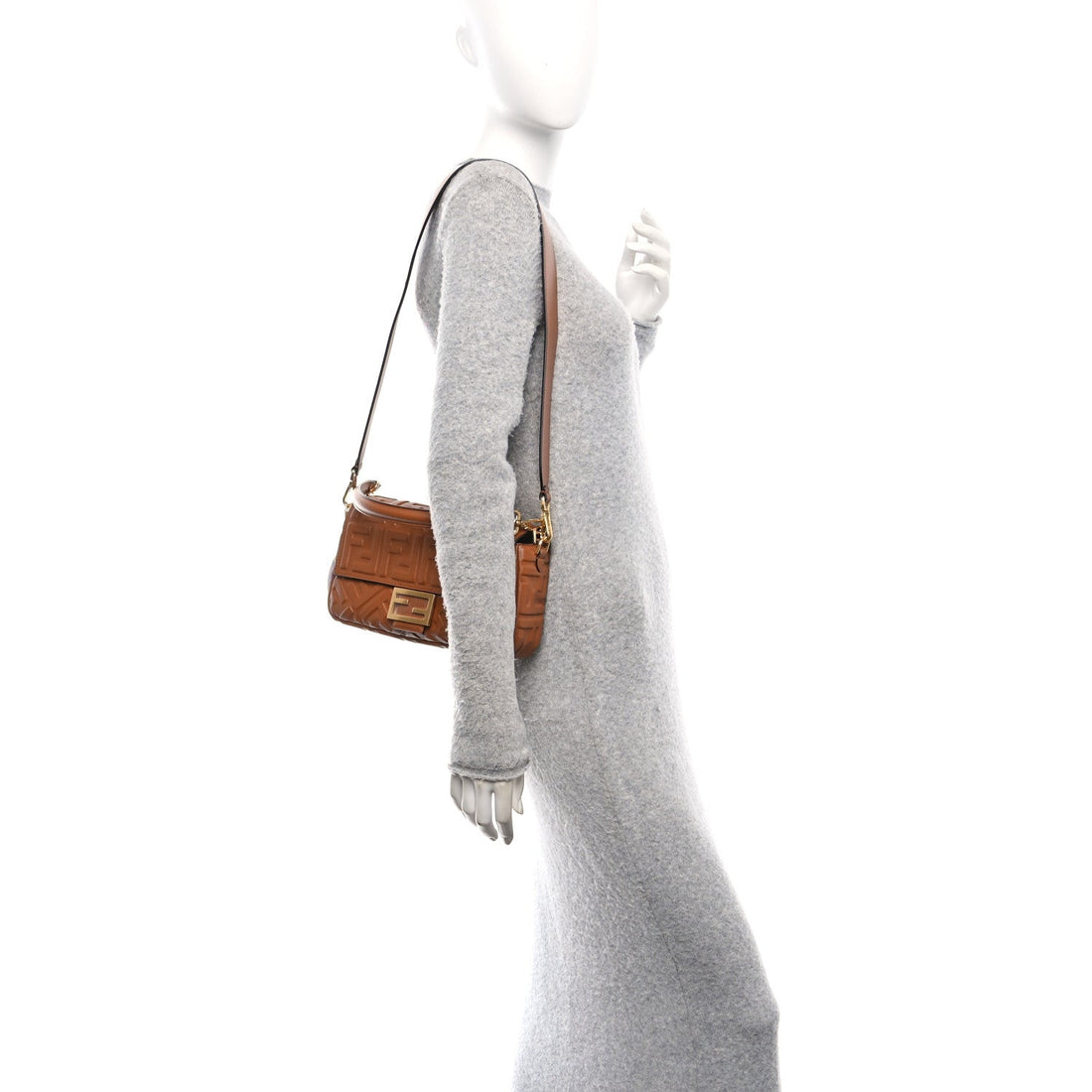 Nappa FF 1974 Embossed Baguette Brandy