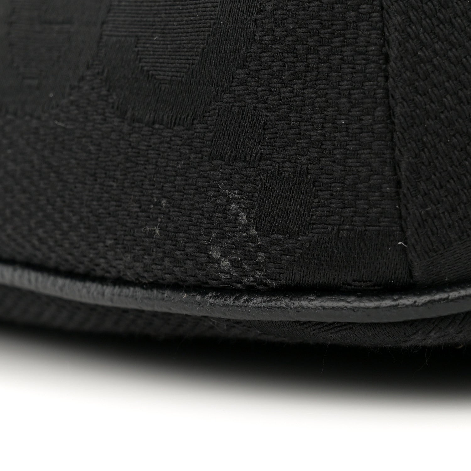 Monogram Jumbo GG Textured Dollar Calfskin Web Belt Bag Black