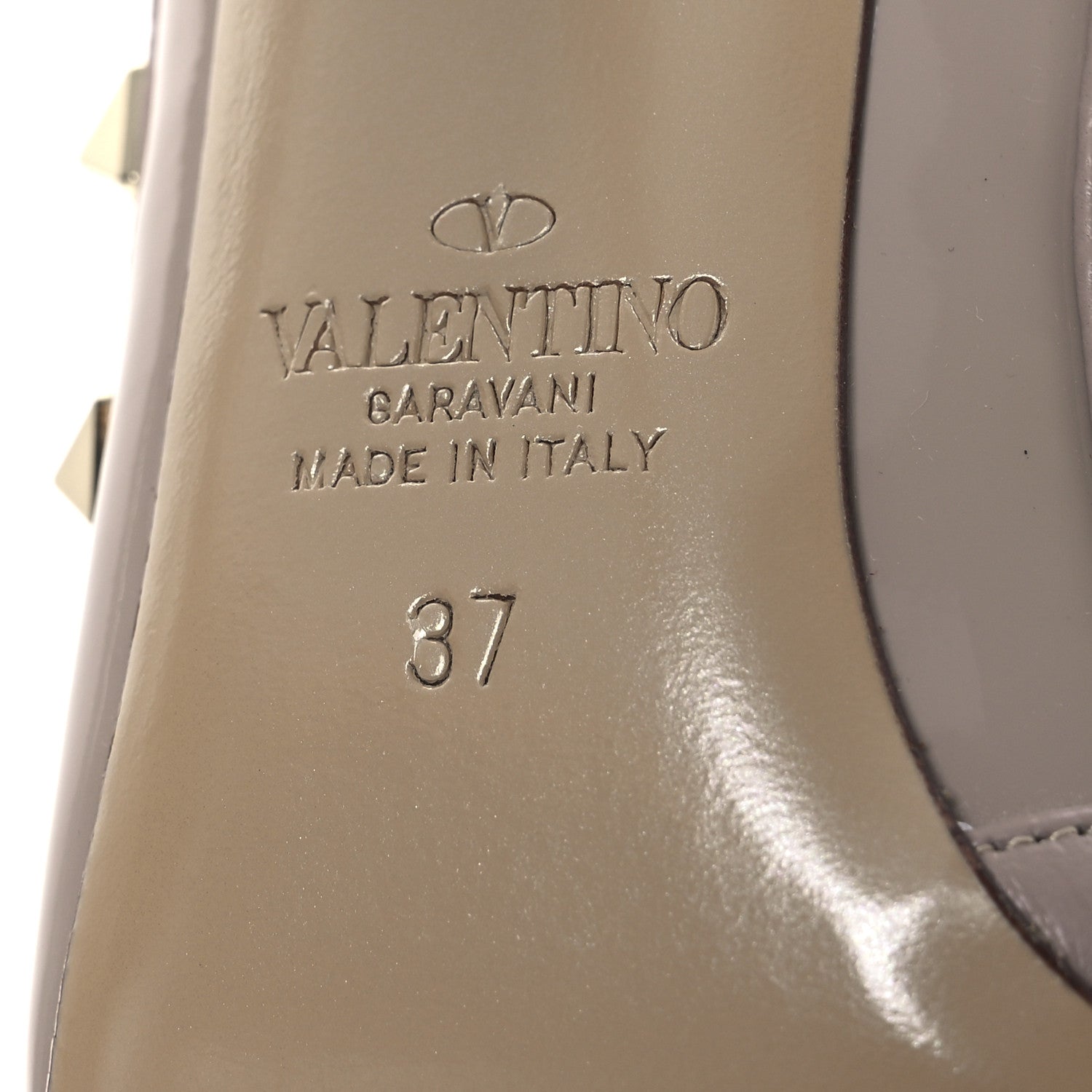 Patent Nappa Rockstud Ankle Strap 100mm Pumps 37 Poudre