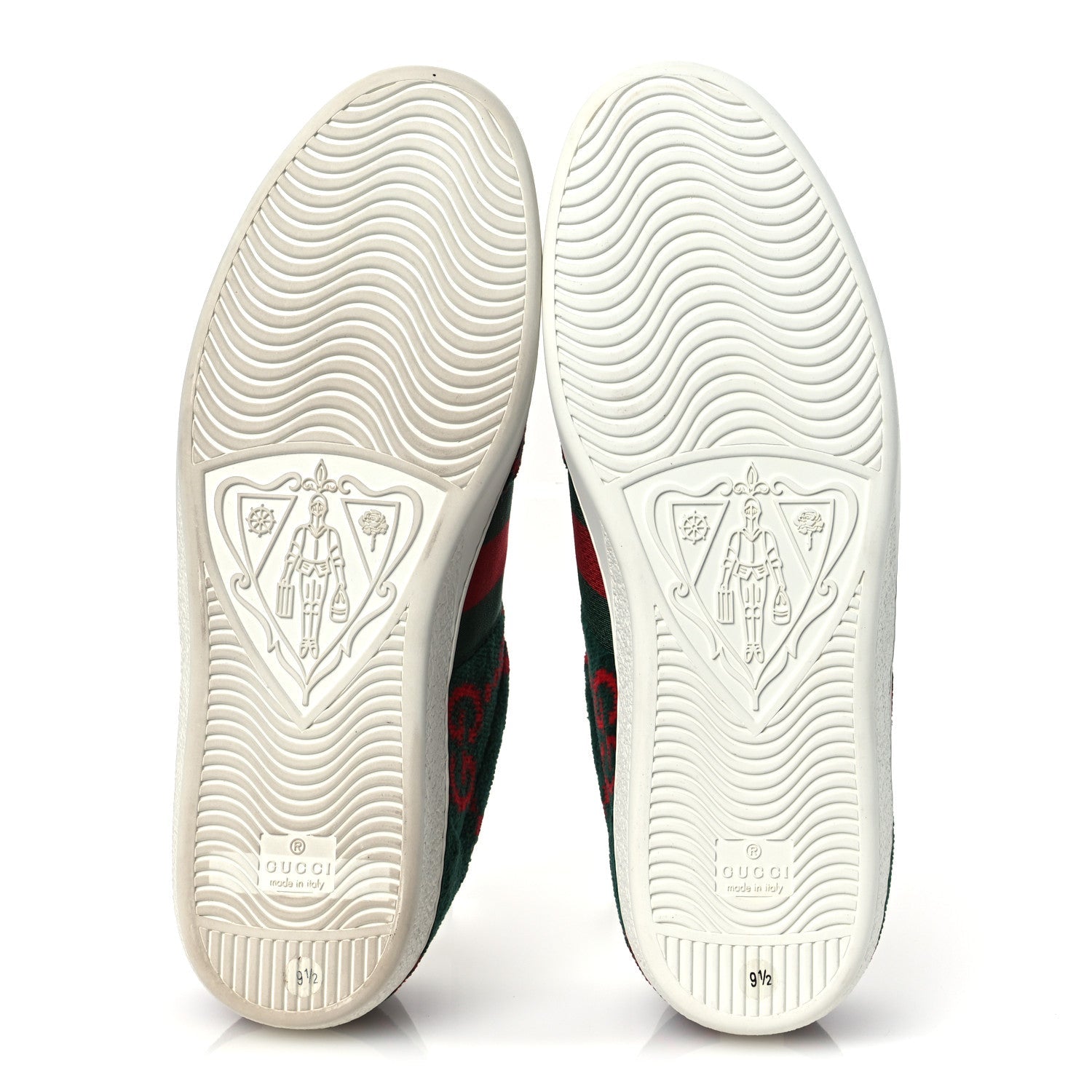 Terry Cloth Big GG Monogram Mens Sneaker 9.5 Green Red