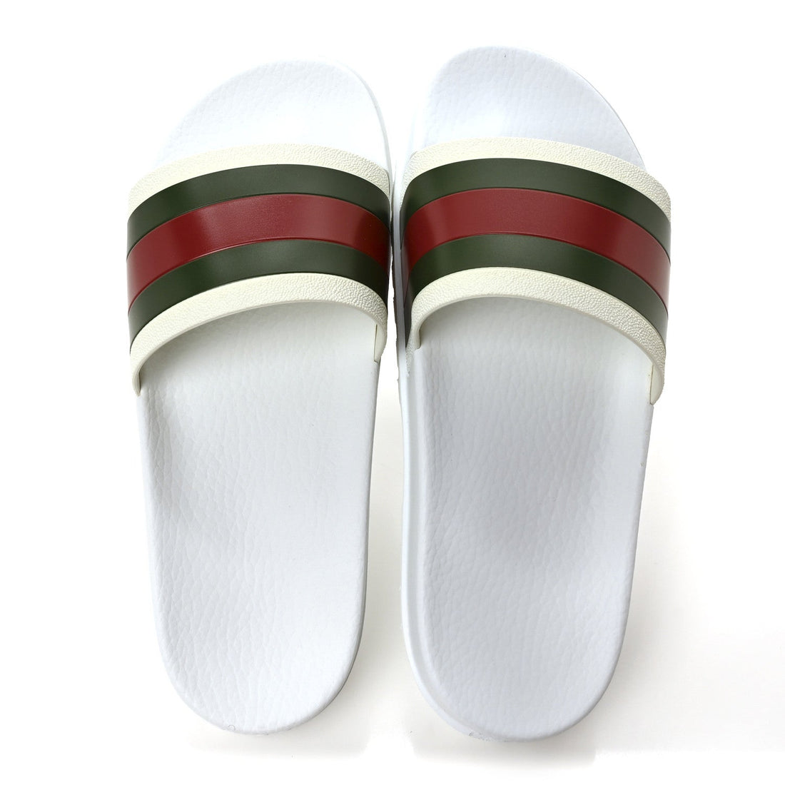 Rubber Web Mens Lug Sole Slide Sandals 8 Great White Vert Red