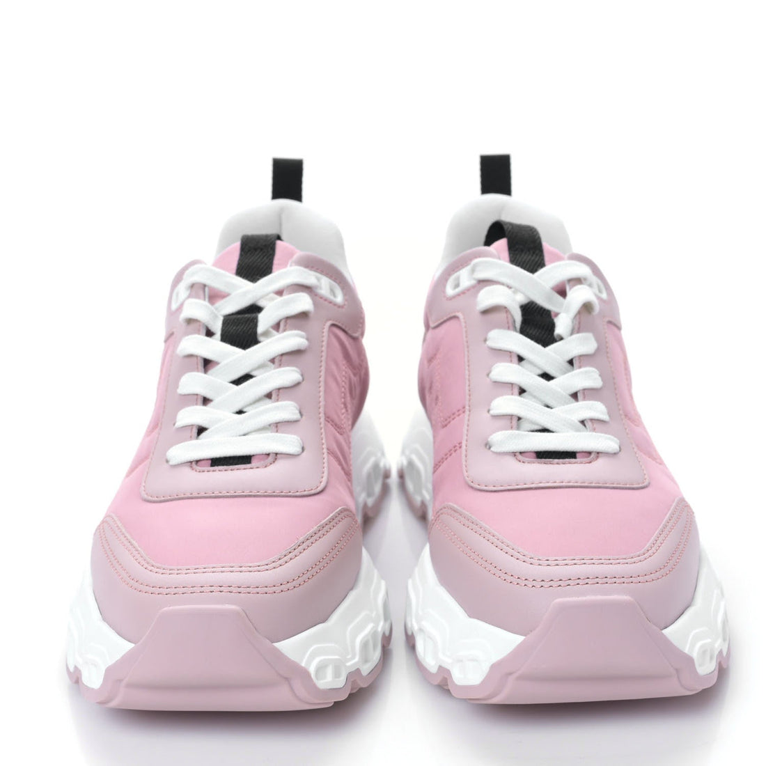 Parachute Fabric Calfskin Impulse Sneakers 40 Rose Porcelaine