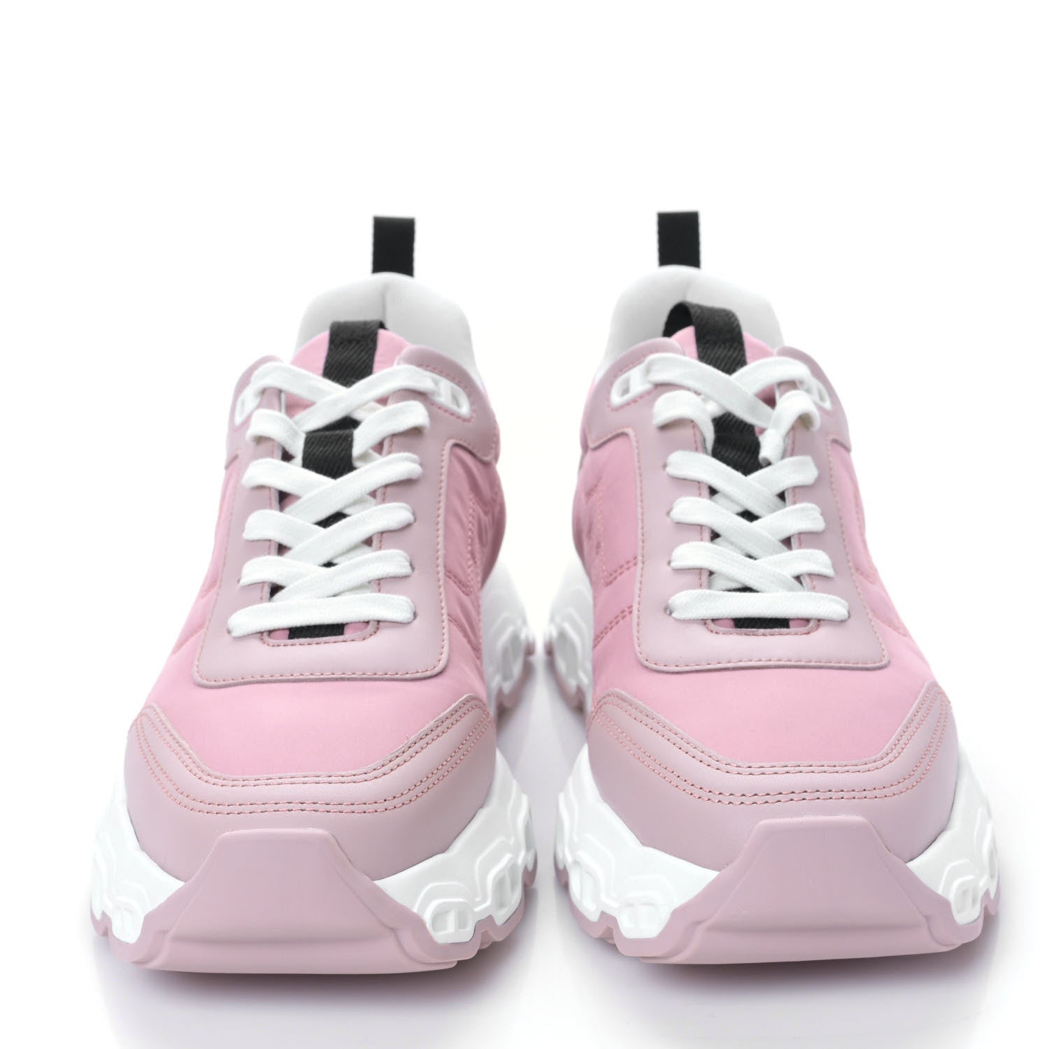Parachute Fabric Calfskin Impulse Sneakers 40 Rose Porcelaine