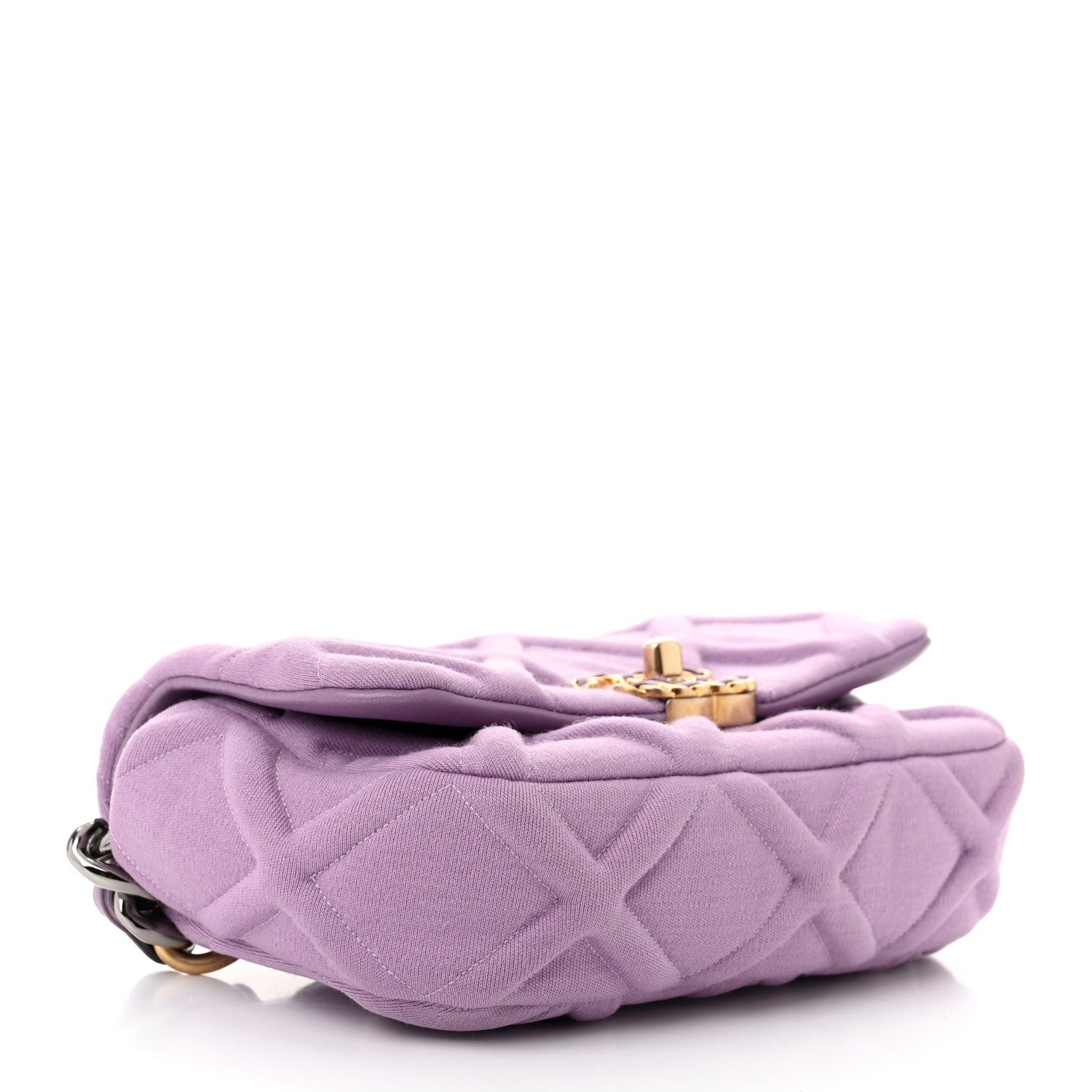 Jersey Quilted Chanel 19 Waist Bag Purple