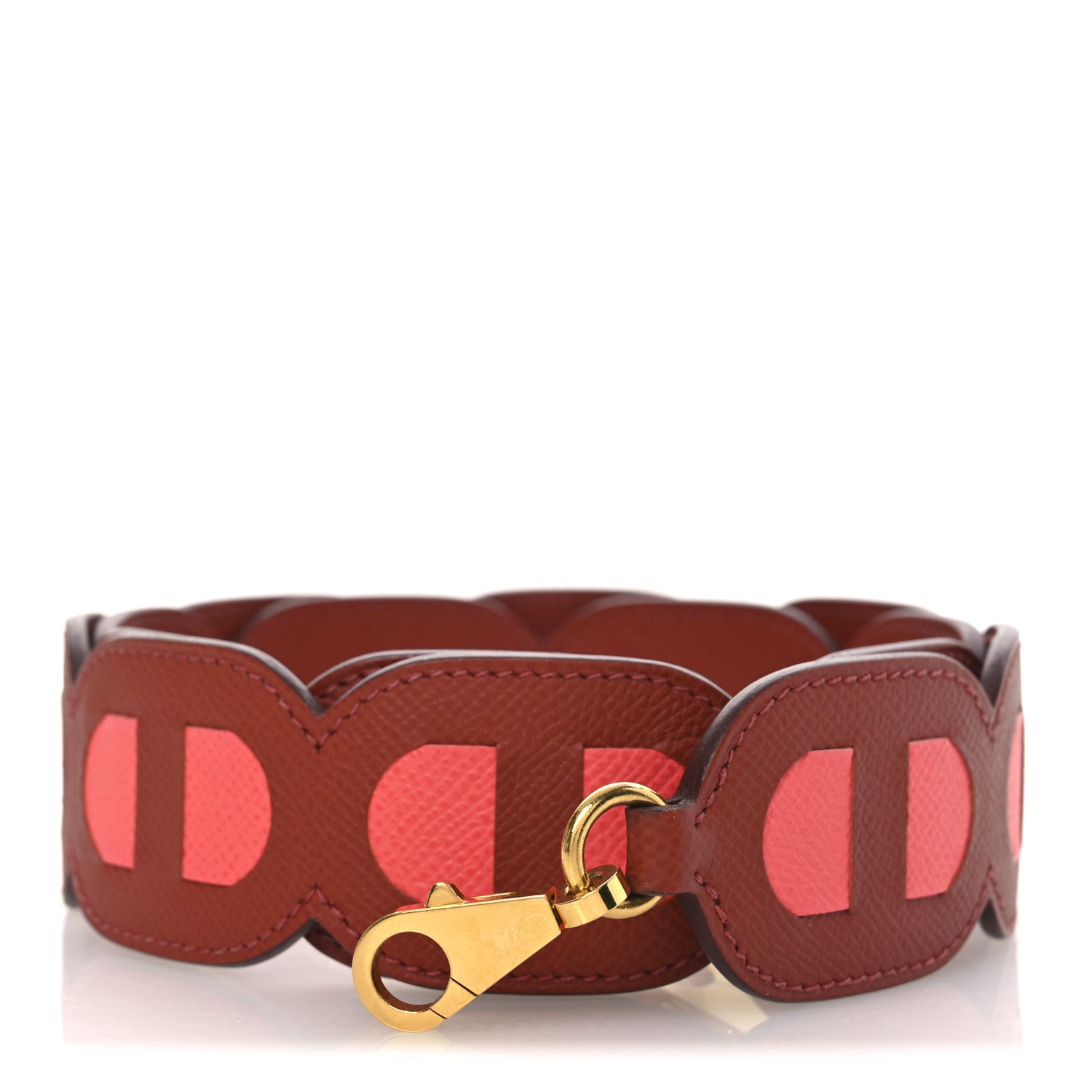 Epsom Maillons Shoulder Strap Brique Rose Texas
