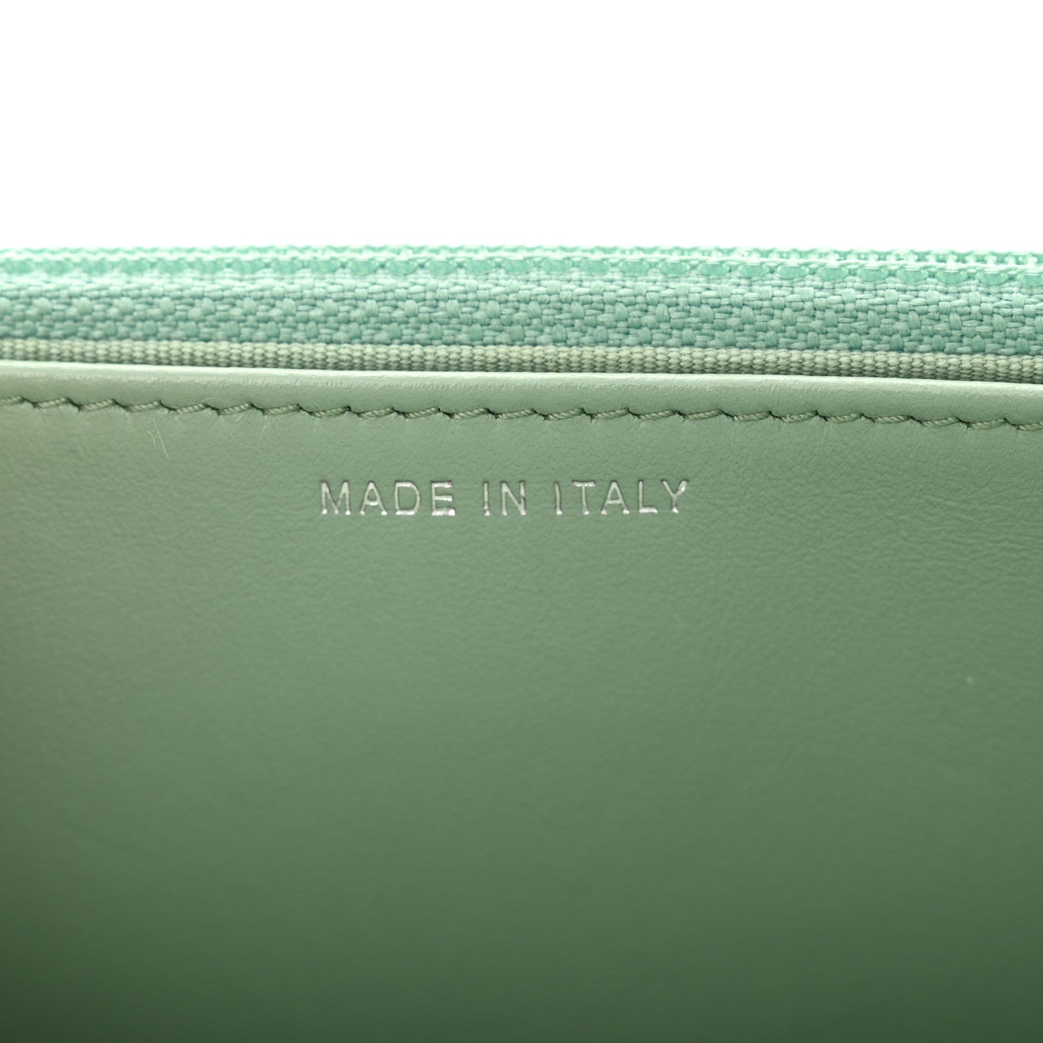 Caviar Quilted Boy Wallet On Chain WOC Light Green