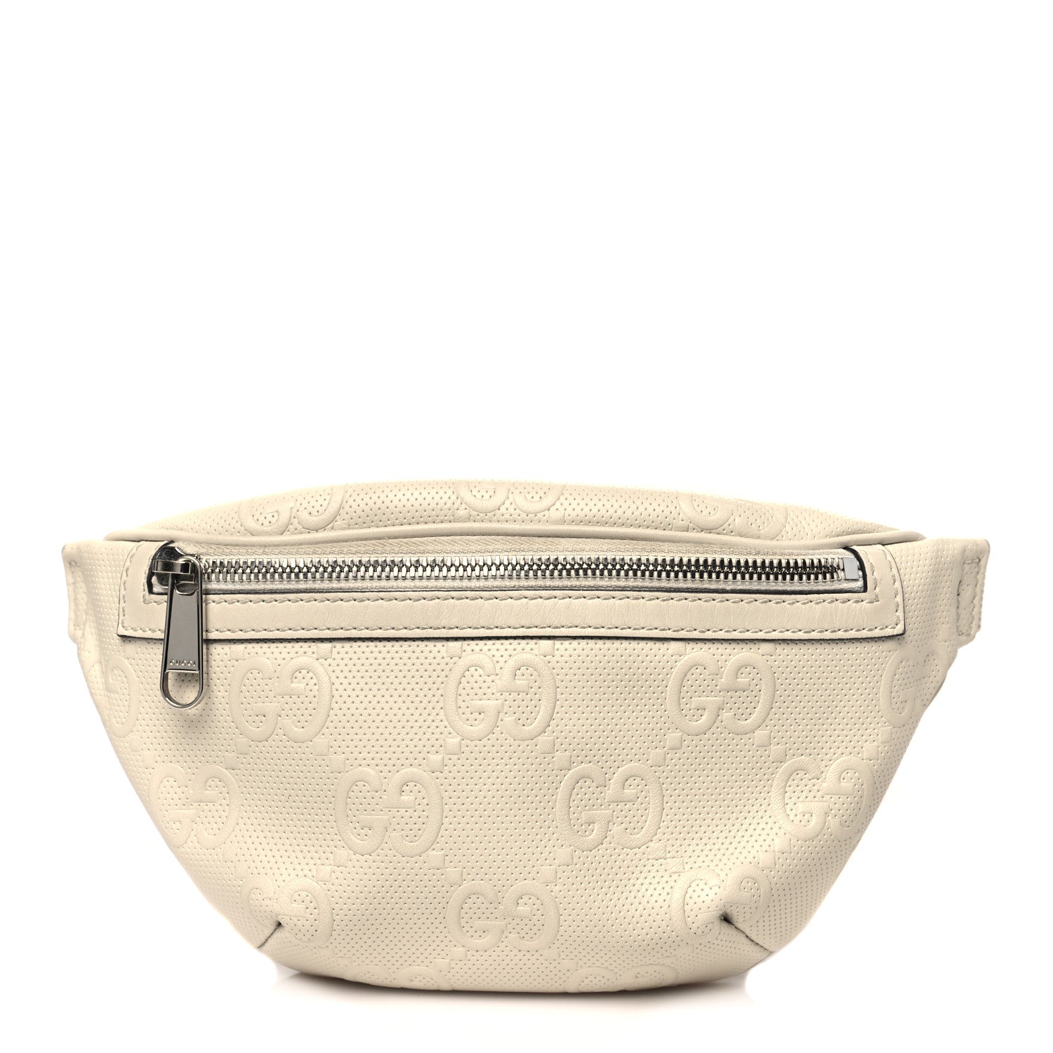 Calfskin GG Tennis Embossed Belt Bag Mystic White
