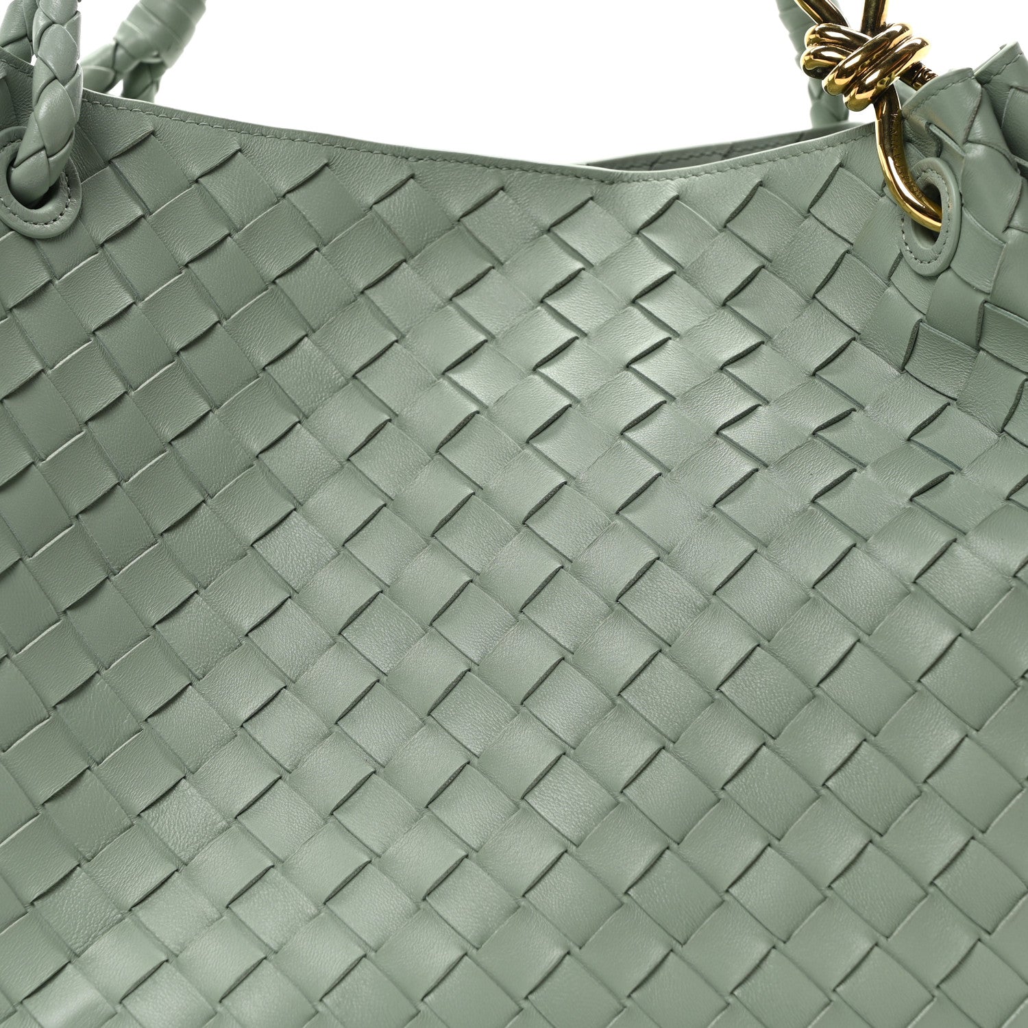 Nappa Intrecciato Large Andiamo Parachute Shoulder Bag New Sauge