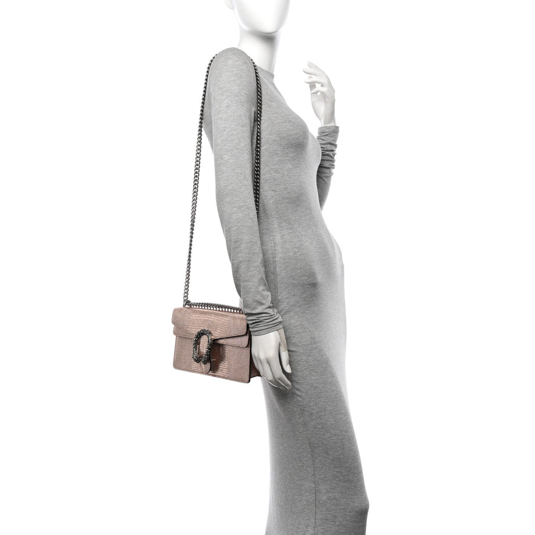 Metallic Lizard Crystal Small Dionysus Shoulder Bag Rose Gold