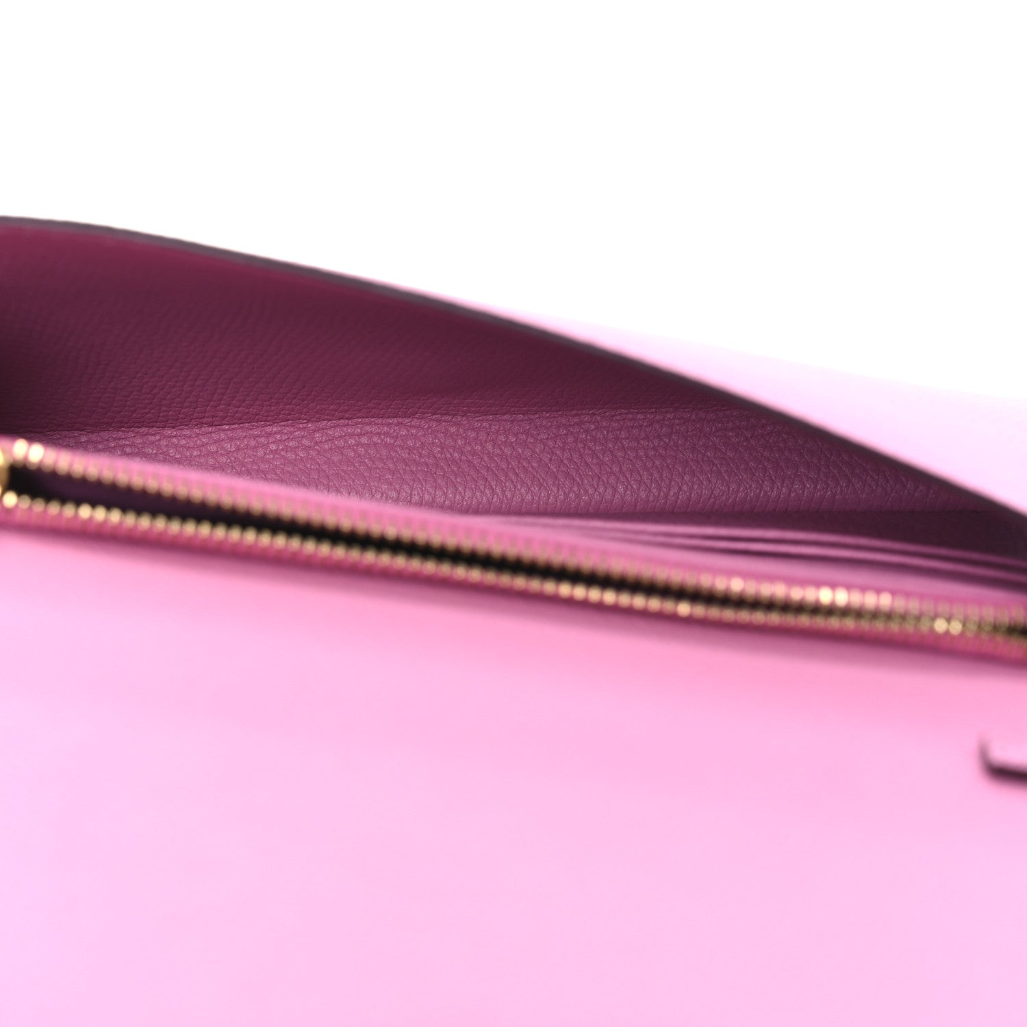 Grainy Calfskin VLogo Top Handle Wallet With Chain Feminine Pink