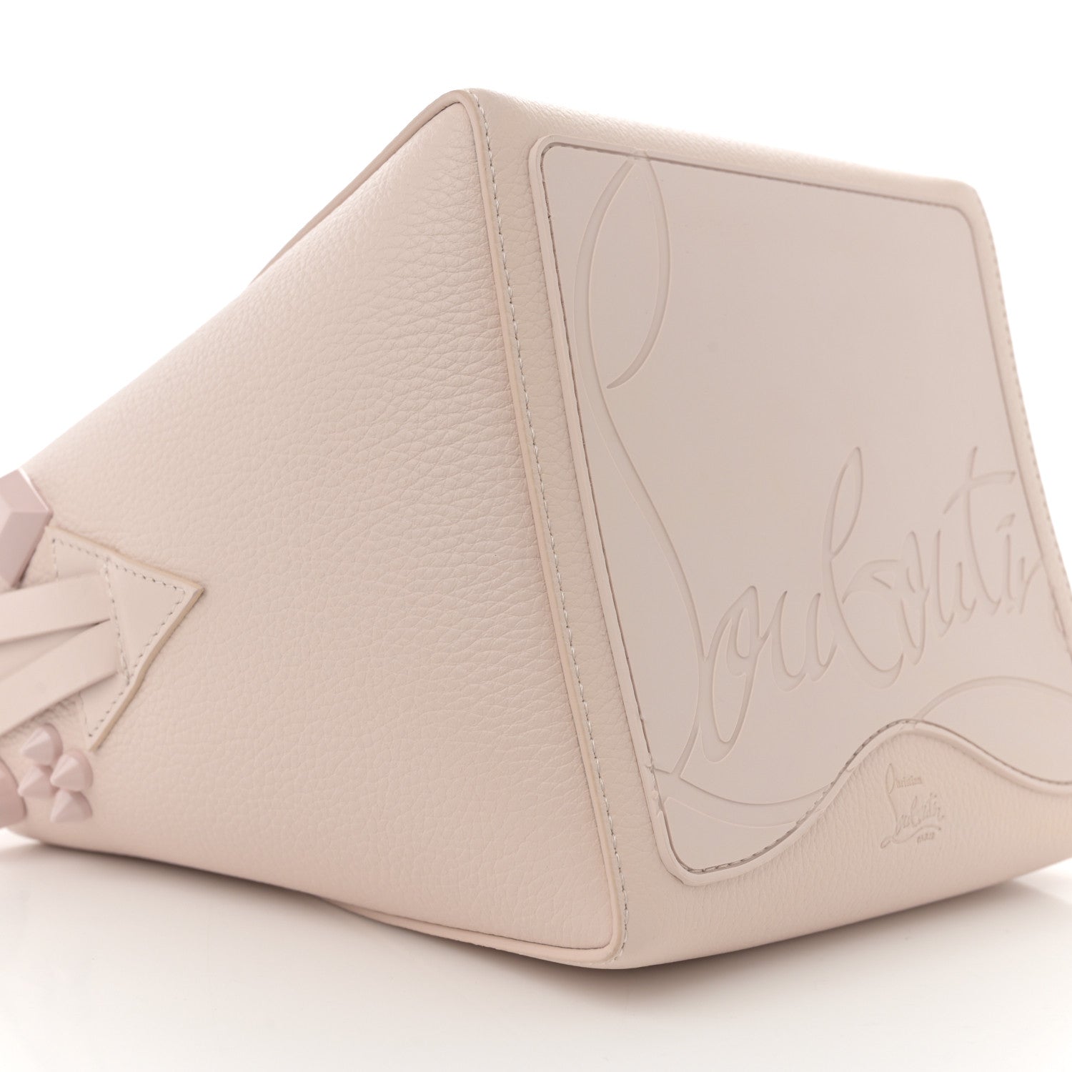 Calfskin Spiked Mini Cabachic Mini Bucket Bag Leche