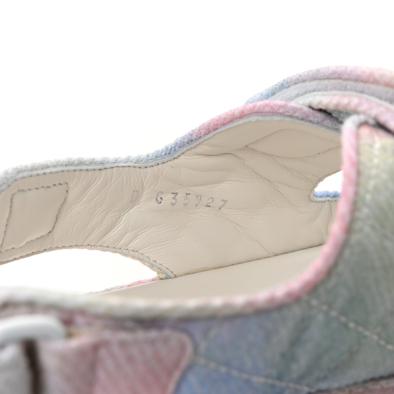 Printed Fabric Quilted Dad Sandals 41 Green Pink Blue