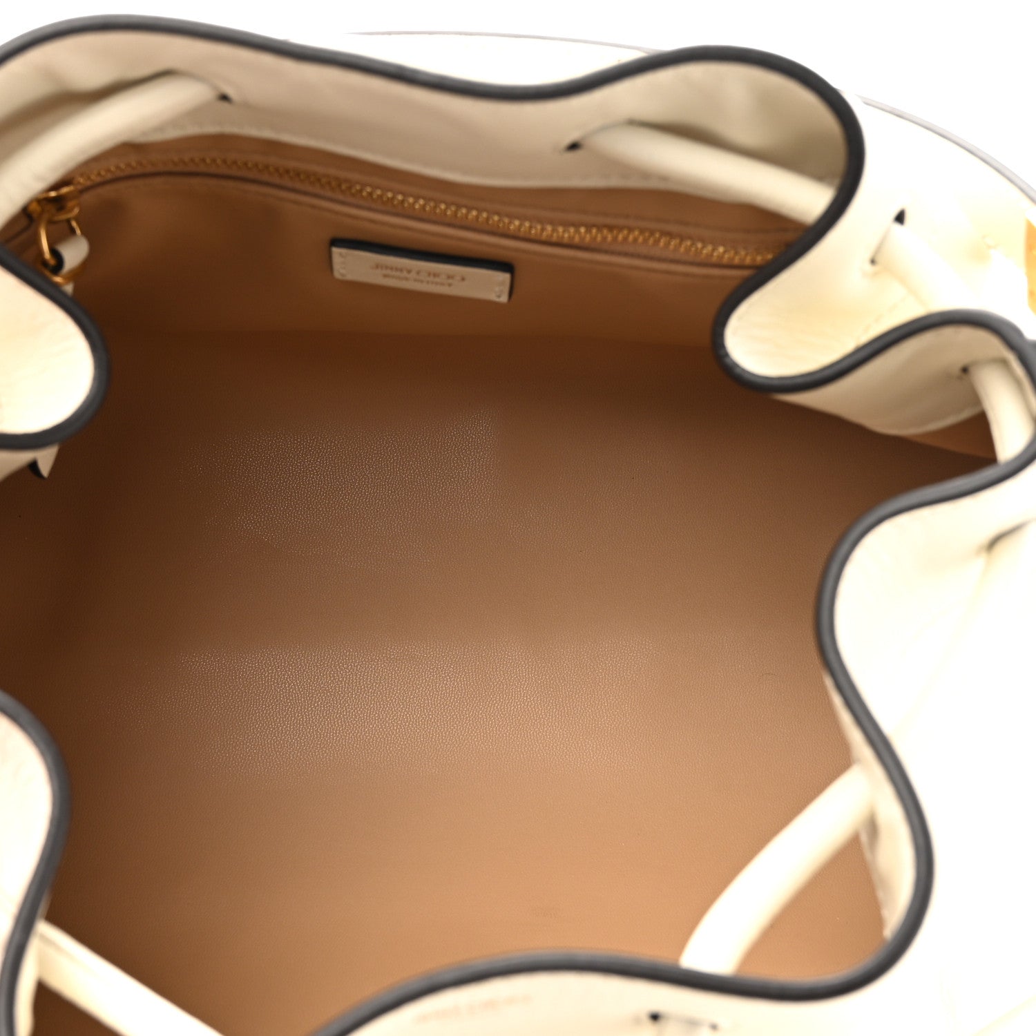 Soft Shiny Calfskin Bon Bon East West Bucket Bag Latte