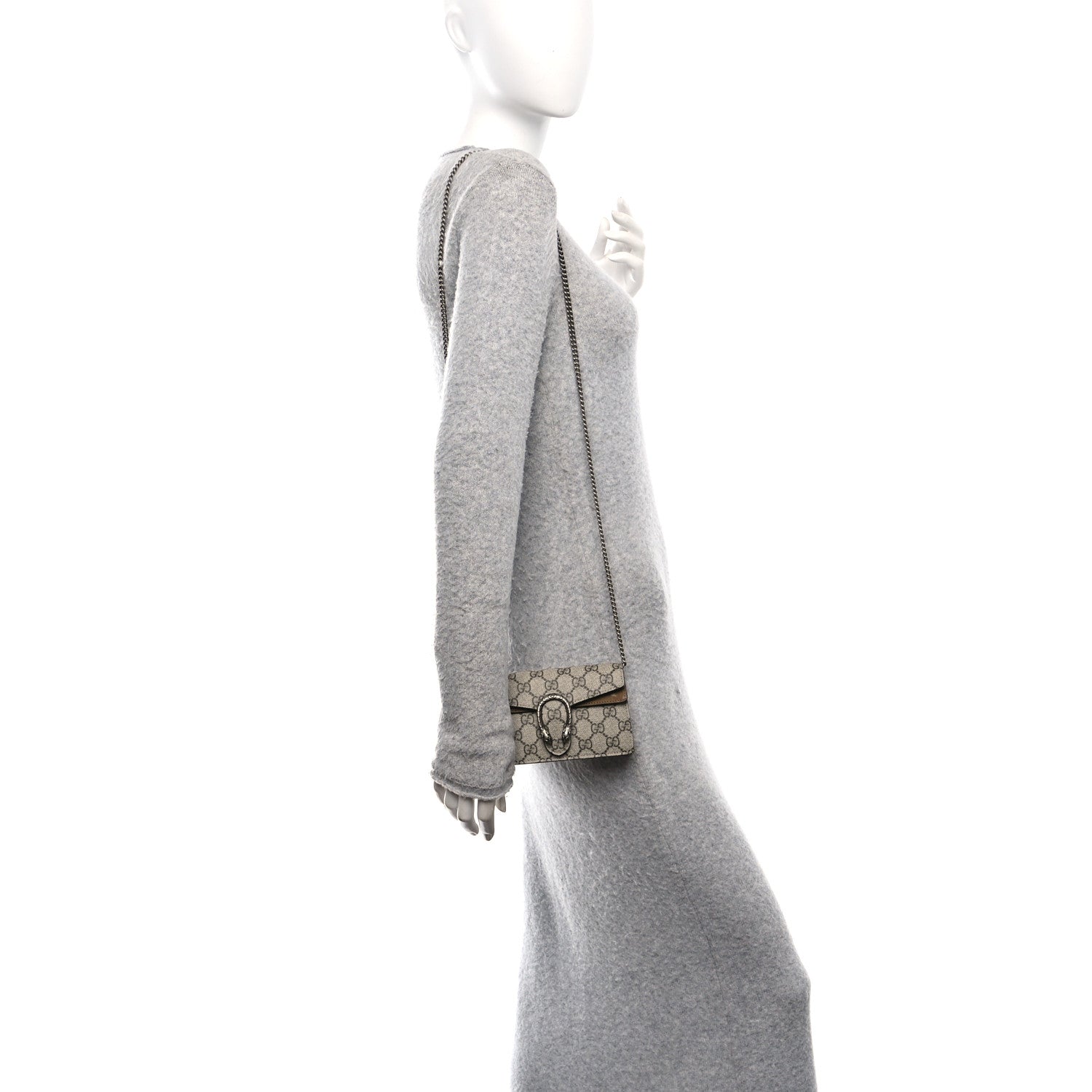 GG Supreme Monogram Super Mini Dionysus Shoulder Bag Taupe