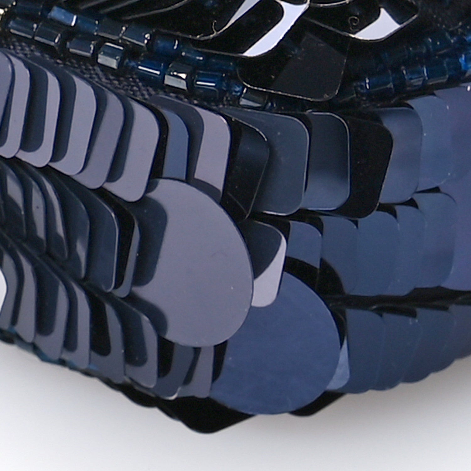 Sequin Paillettes Shiny Nappa Sex and the City Nano Maxi Buckle Baguette Charm Blue