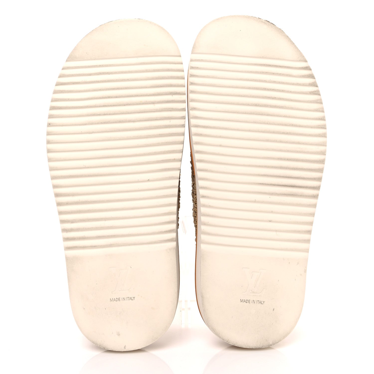 Raffia LV Easy Mens Mule 9.5 Beige