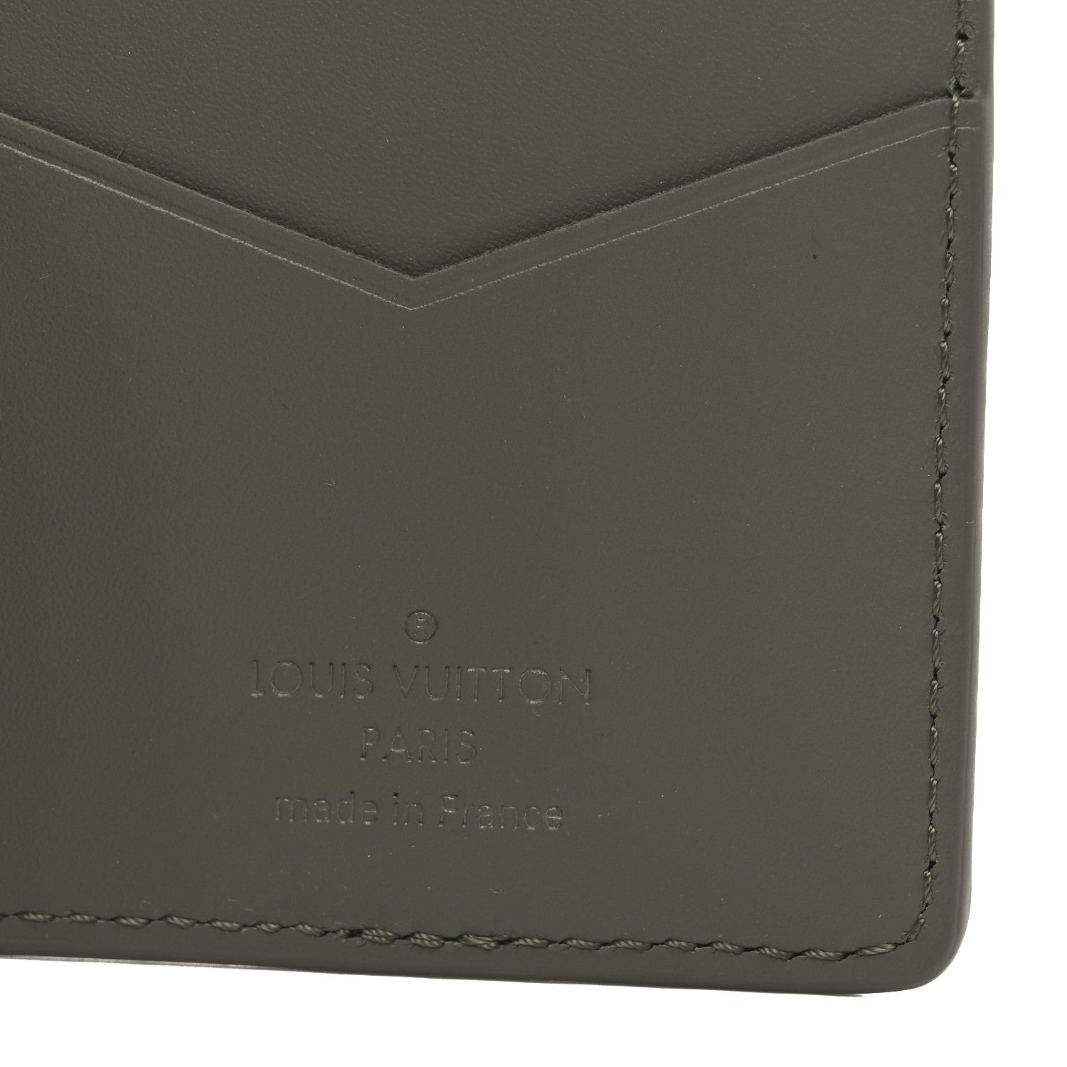 Calfskin Monogram Shadow Pocket Organizer Olive Green