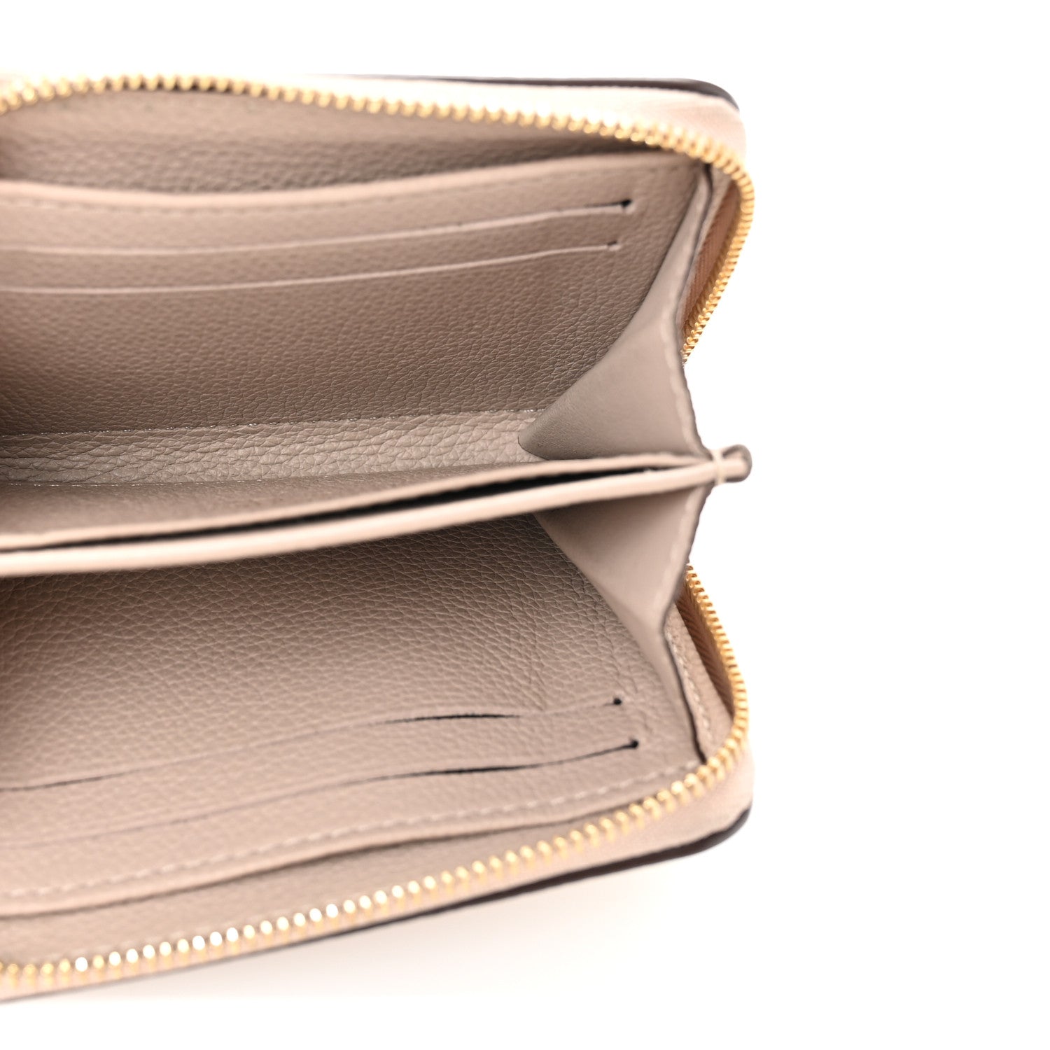 Calfskin Lockme Zippy Coin Purse Greige