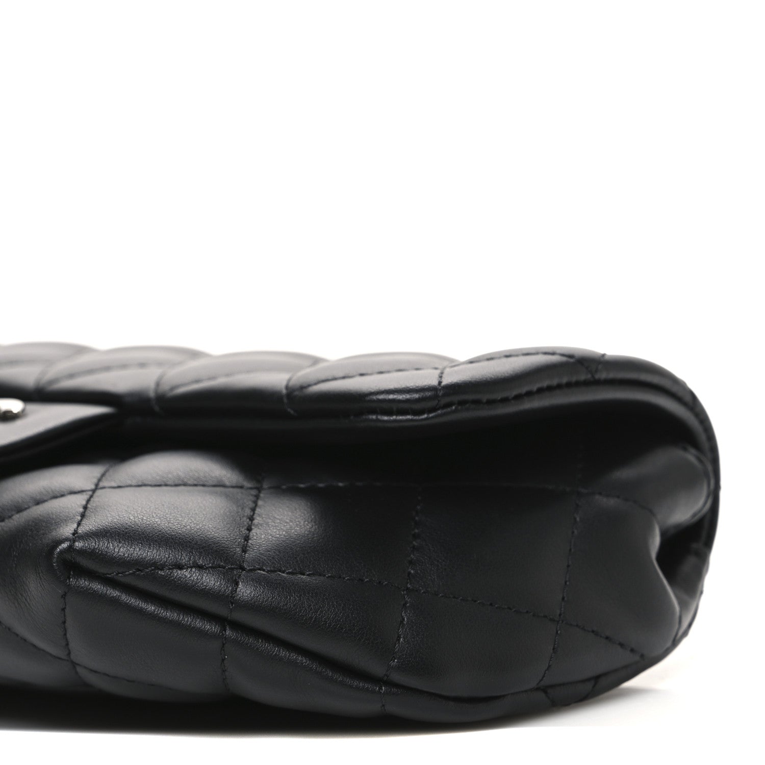 Calfskin Quilted CC Uniform Flap Belt Bag Black