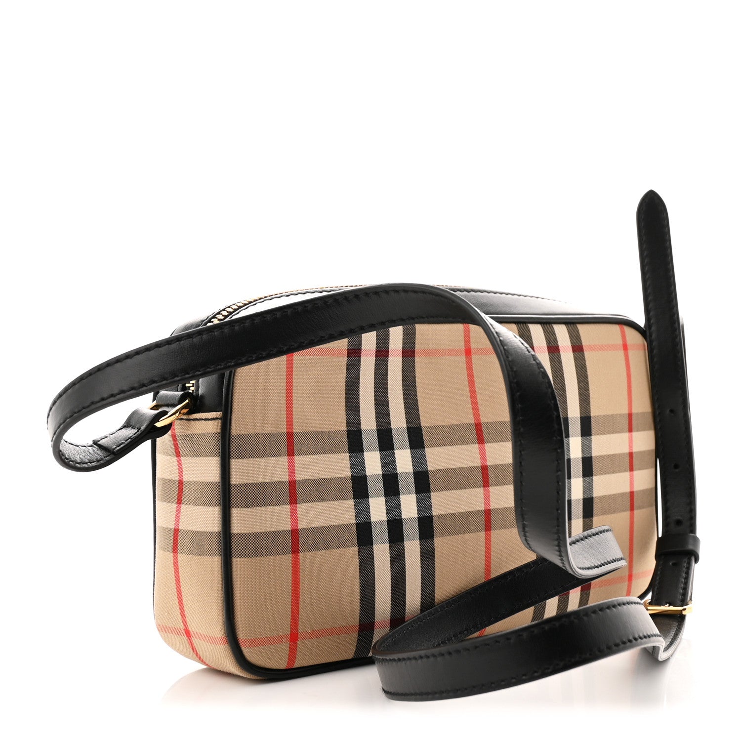 Calfskin Vintage Check Small Camera Bag Archive Beige