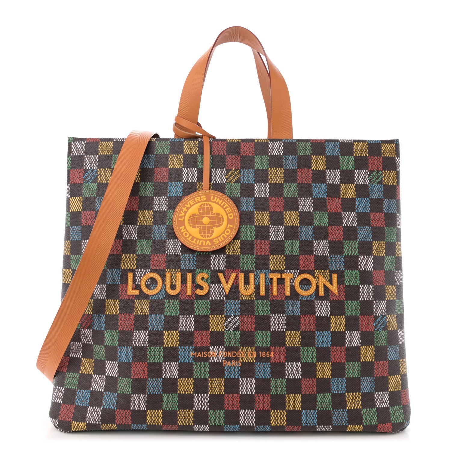 Vers Damier Ebene Shopper Bag MM Multicolor