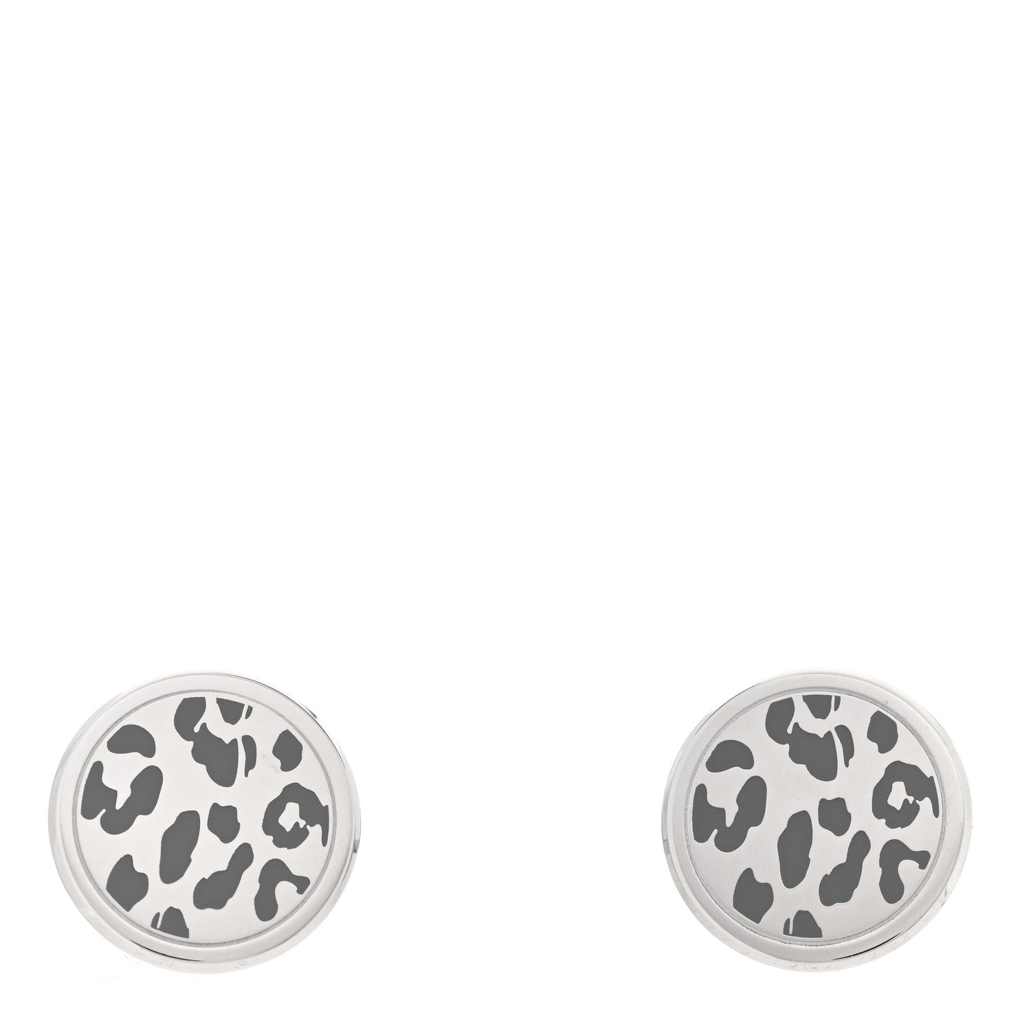 Sterling Silver Palladium Black Lacquer Panthere Cufflinks