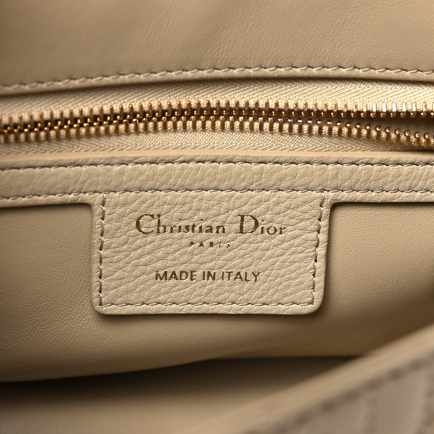 Grained Calfskin Cannage Small Caro Bag Beige