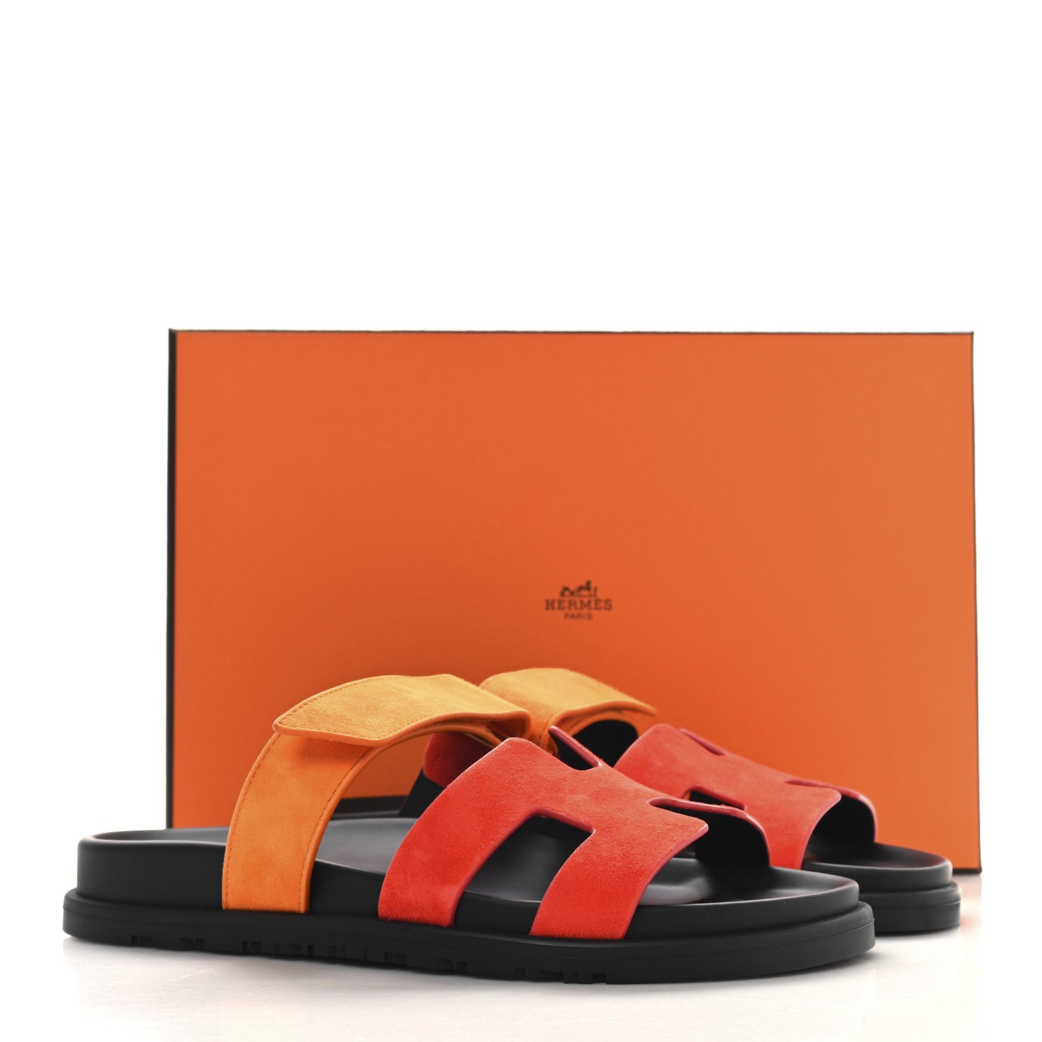 Suede Goatskin Womens Chypre Sandals 37.5 Rouge Ecarlate Sunset