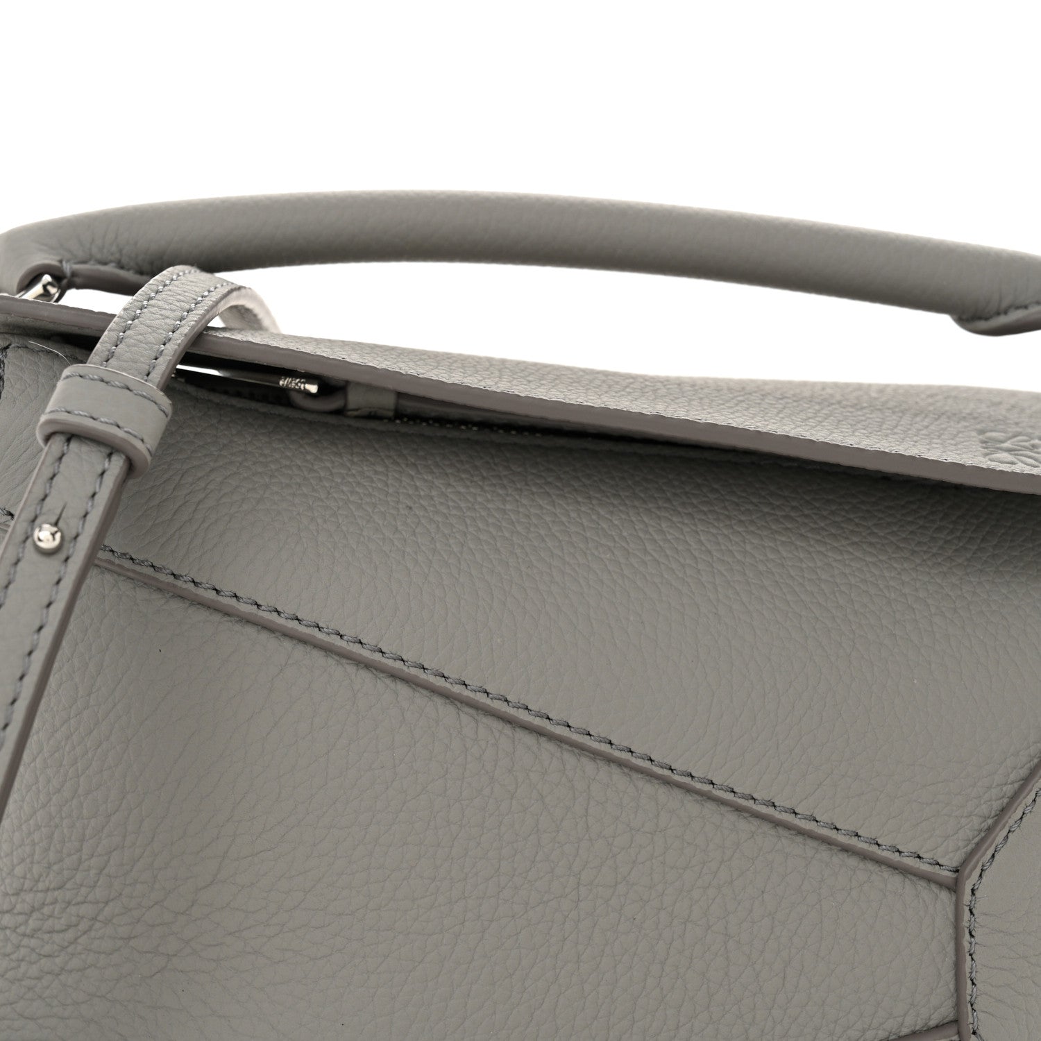 Soft Grained Calfskin Mini Puzzle Edge Bag Pearl Grey